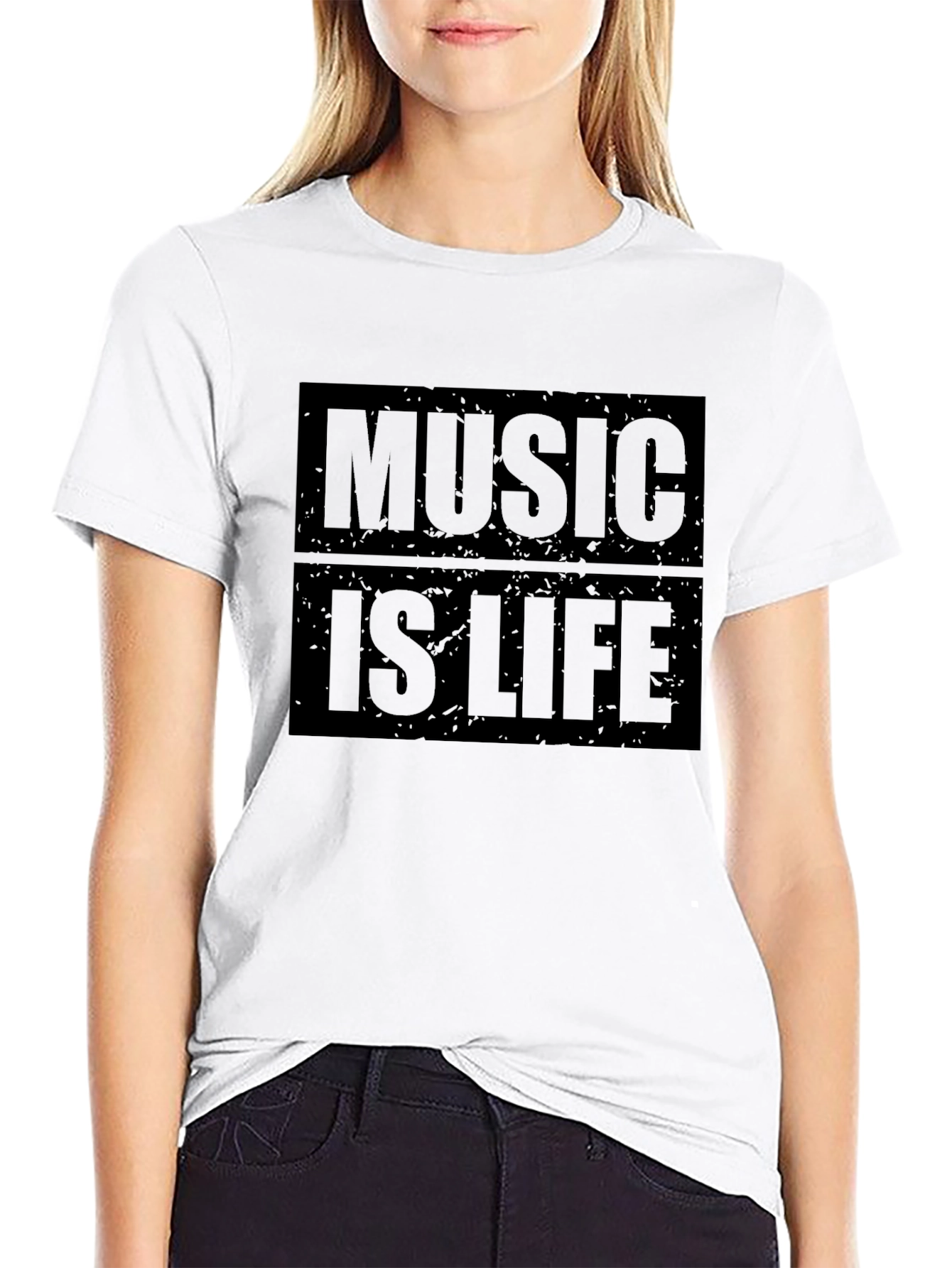 Music is Life Graphic T-Shirt - Trendy Casual Wear