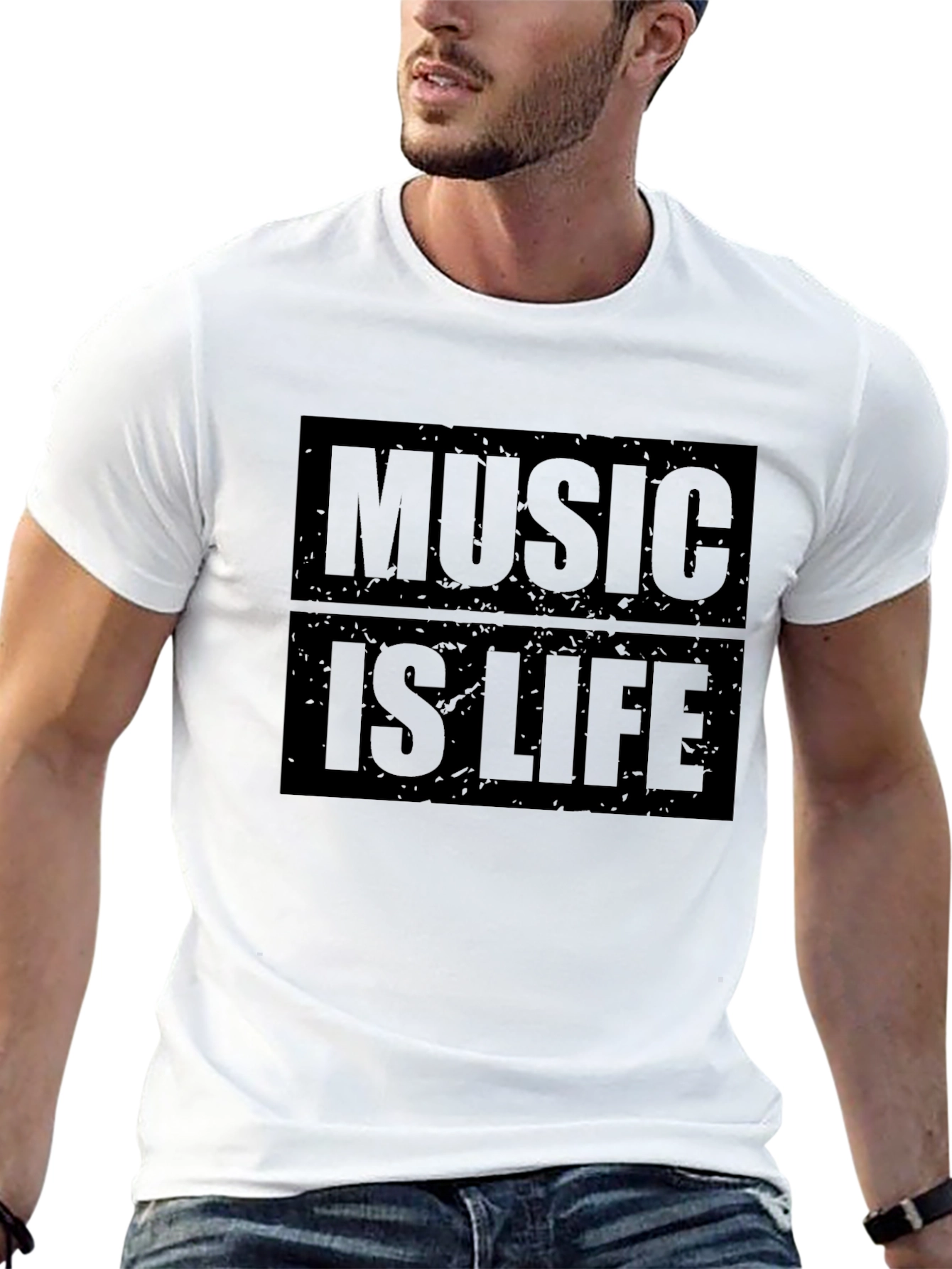 Music is Life Graphic T-Shirt - Trendy Casual Wear