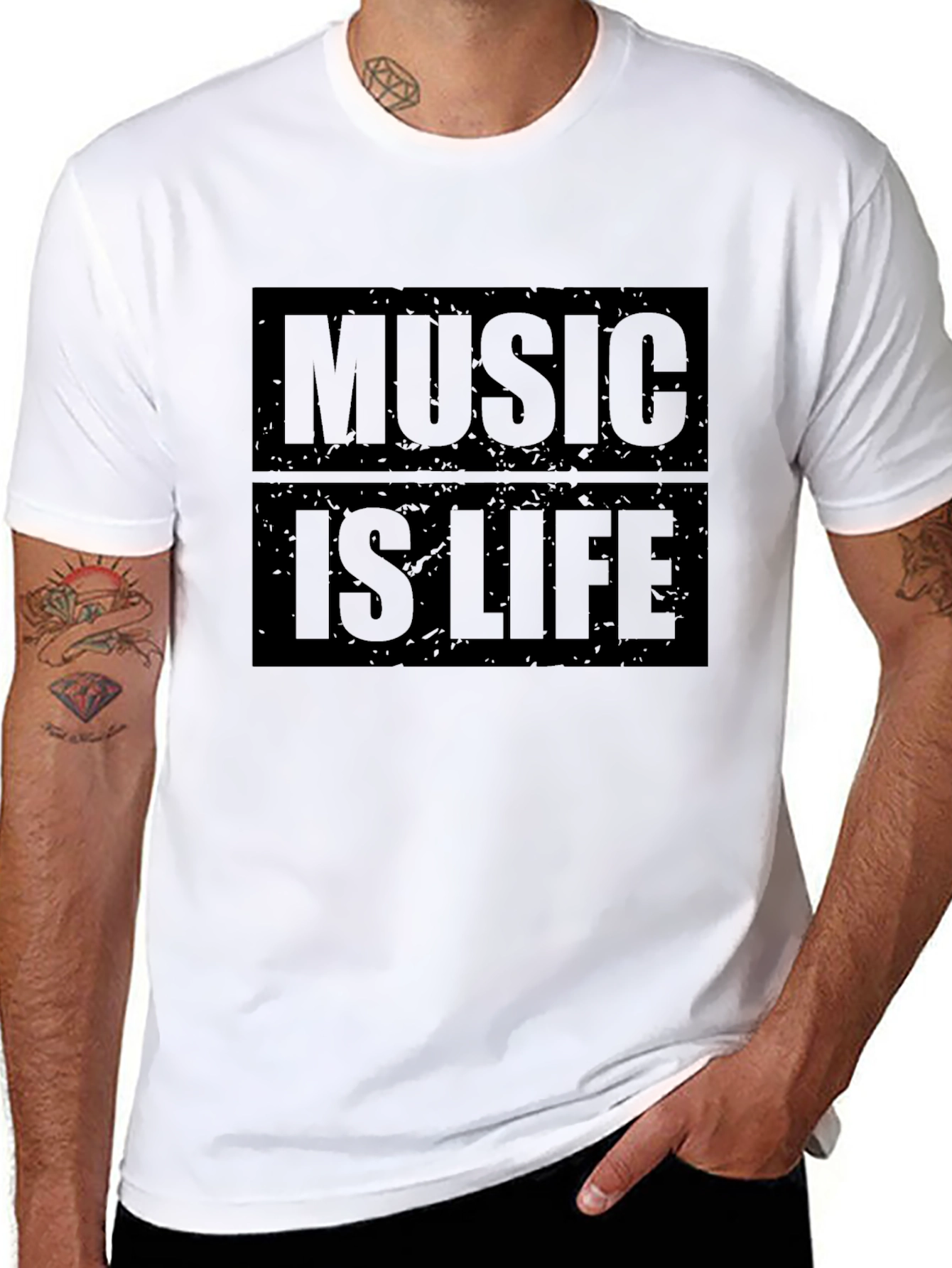 Music is Life Graphic T-Shirt - Trendy Casual Wear
