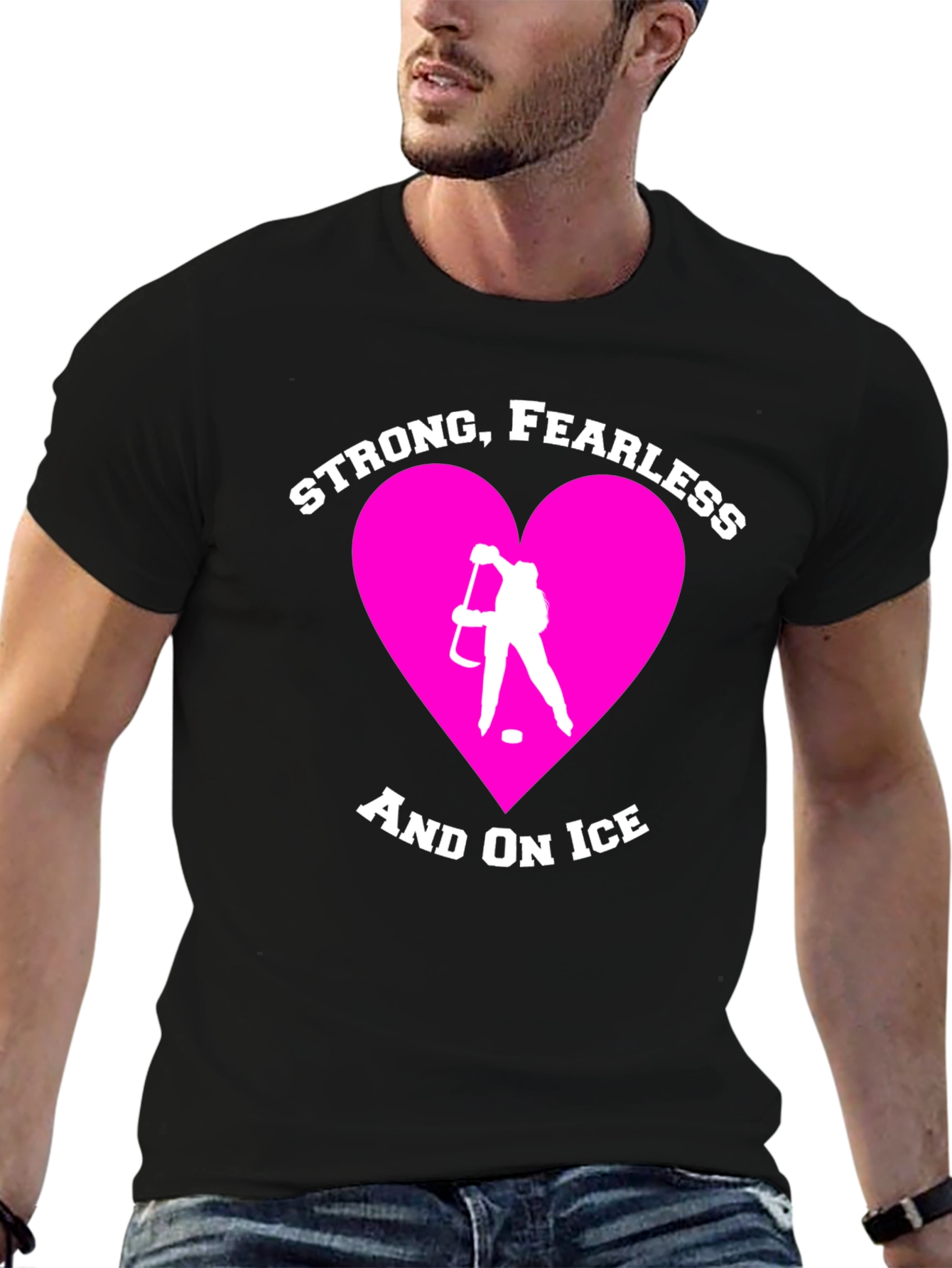 Strong Fearless Hockey Player T-Shirt