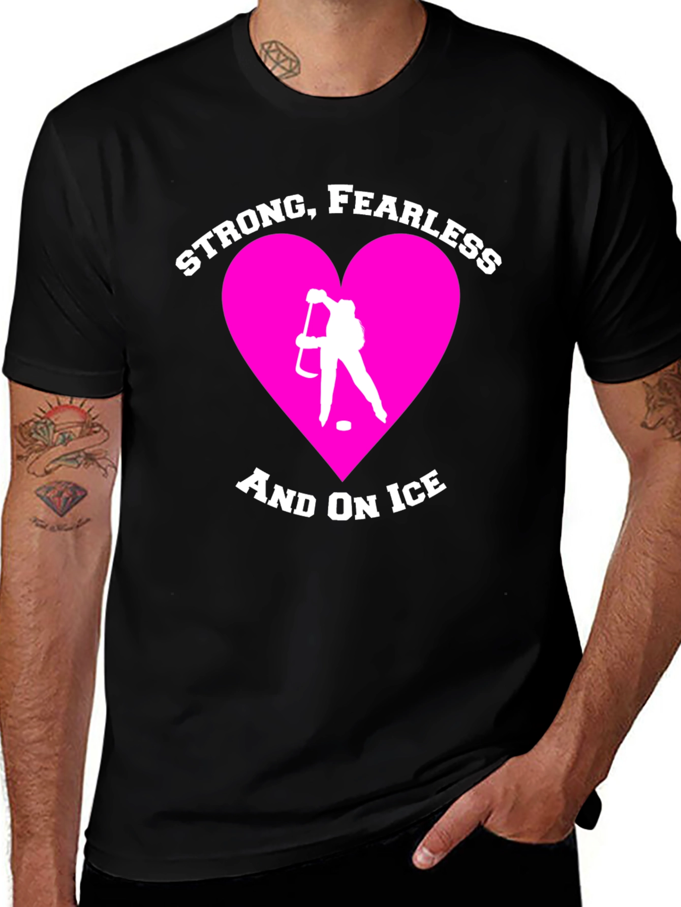 Strong Fearless Hockey Player T-Shirt