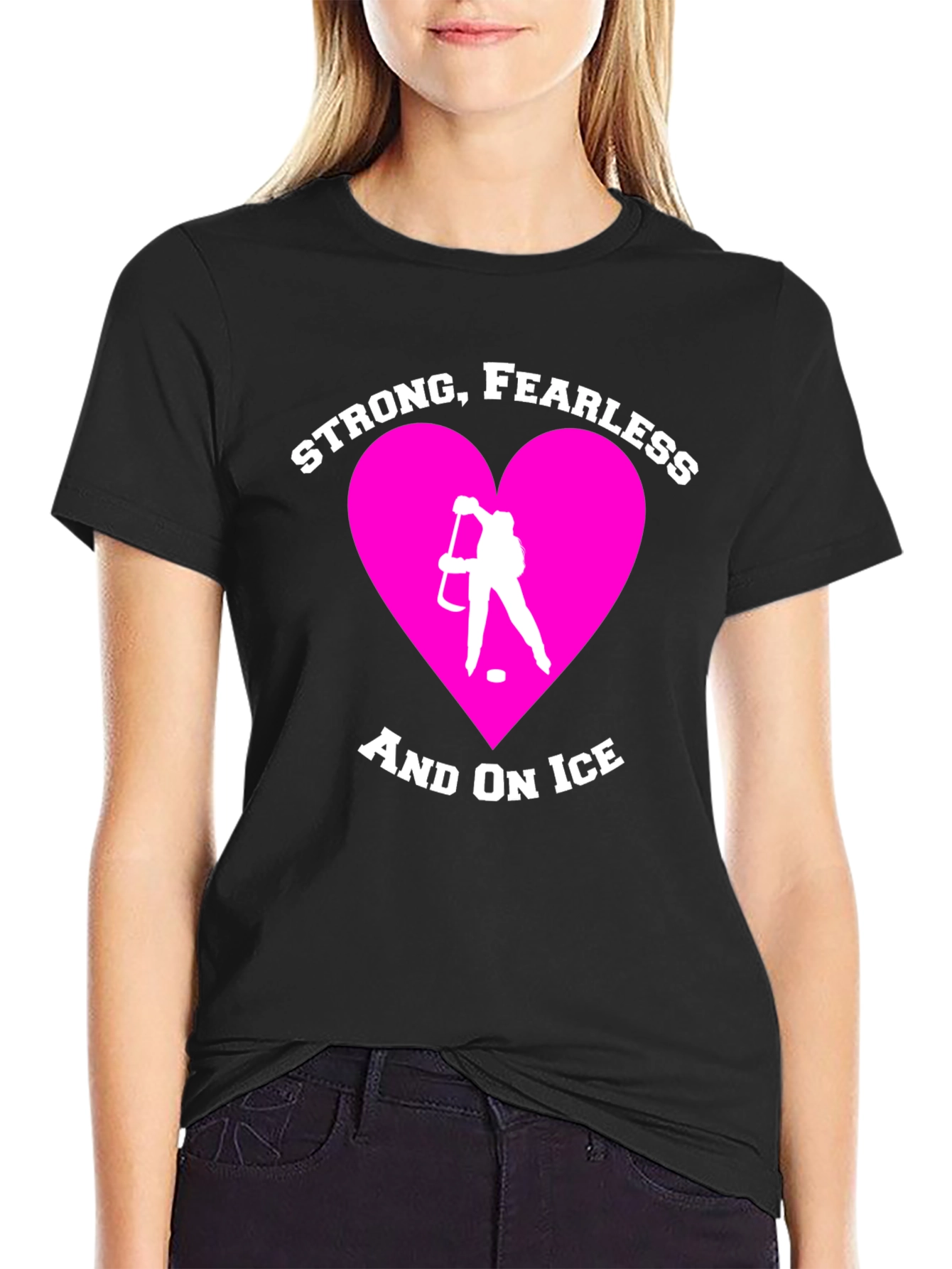 Strong Fearless Hockey Player T-Shirt