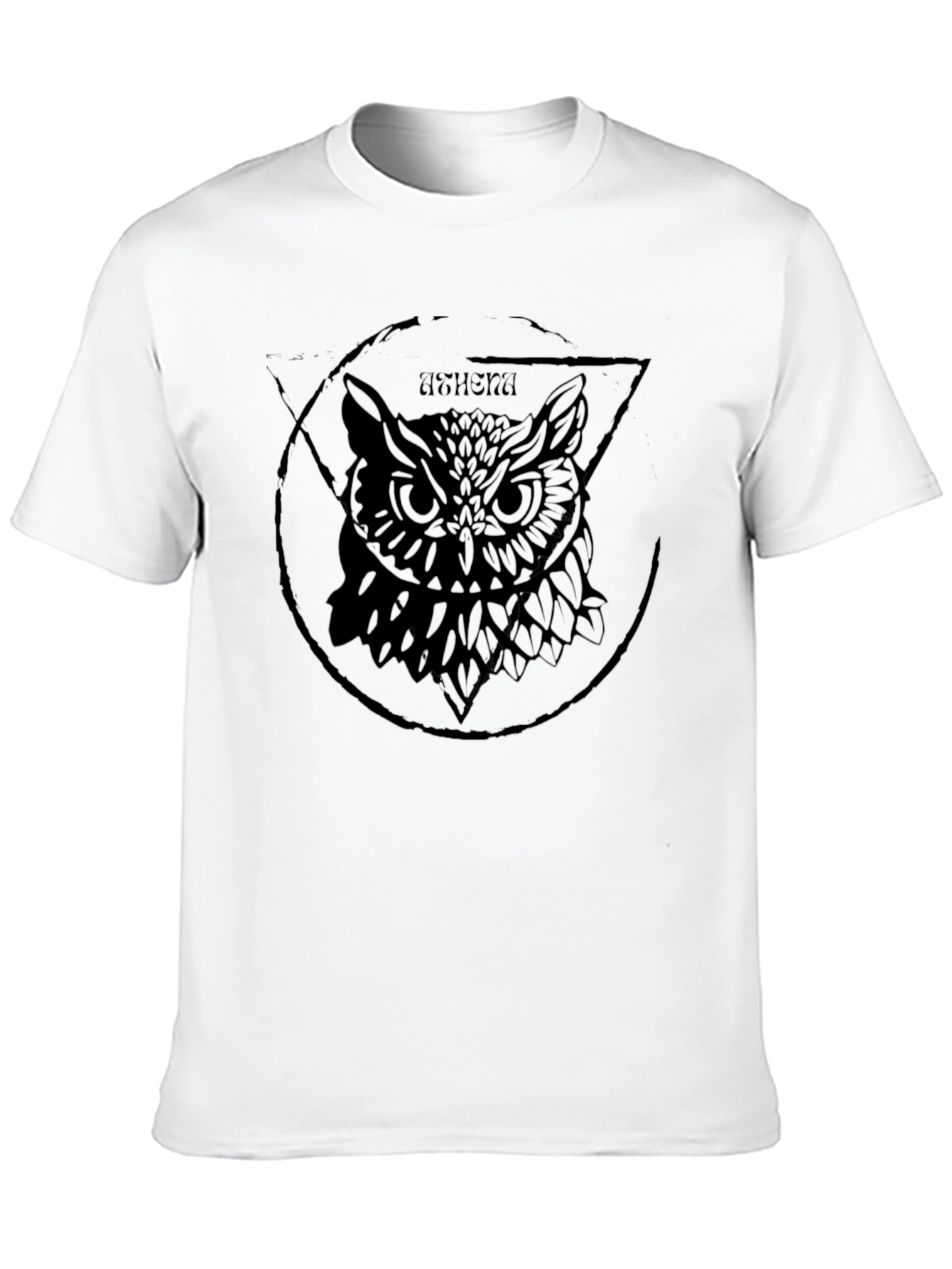 Owl Graphic Print Mens Black T-Shirt