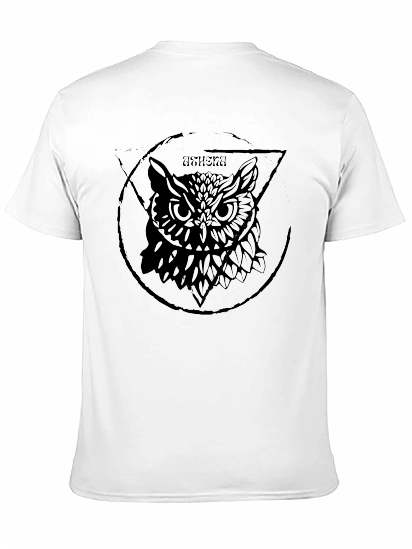 Owl Graphic Print Mens Black T-Shirt