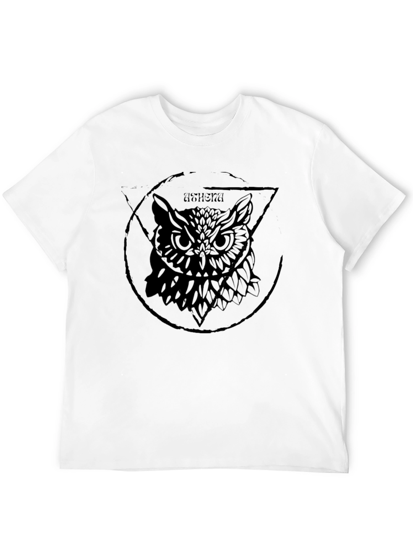 Owl Graphic Print Mens Black T-Shirt