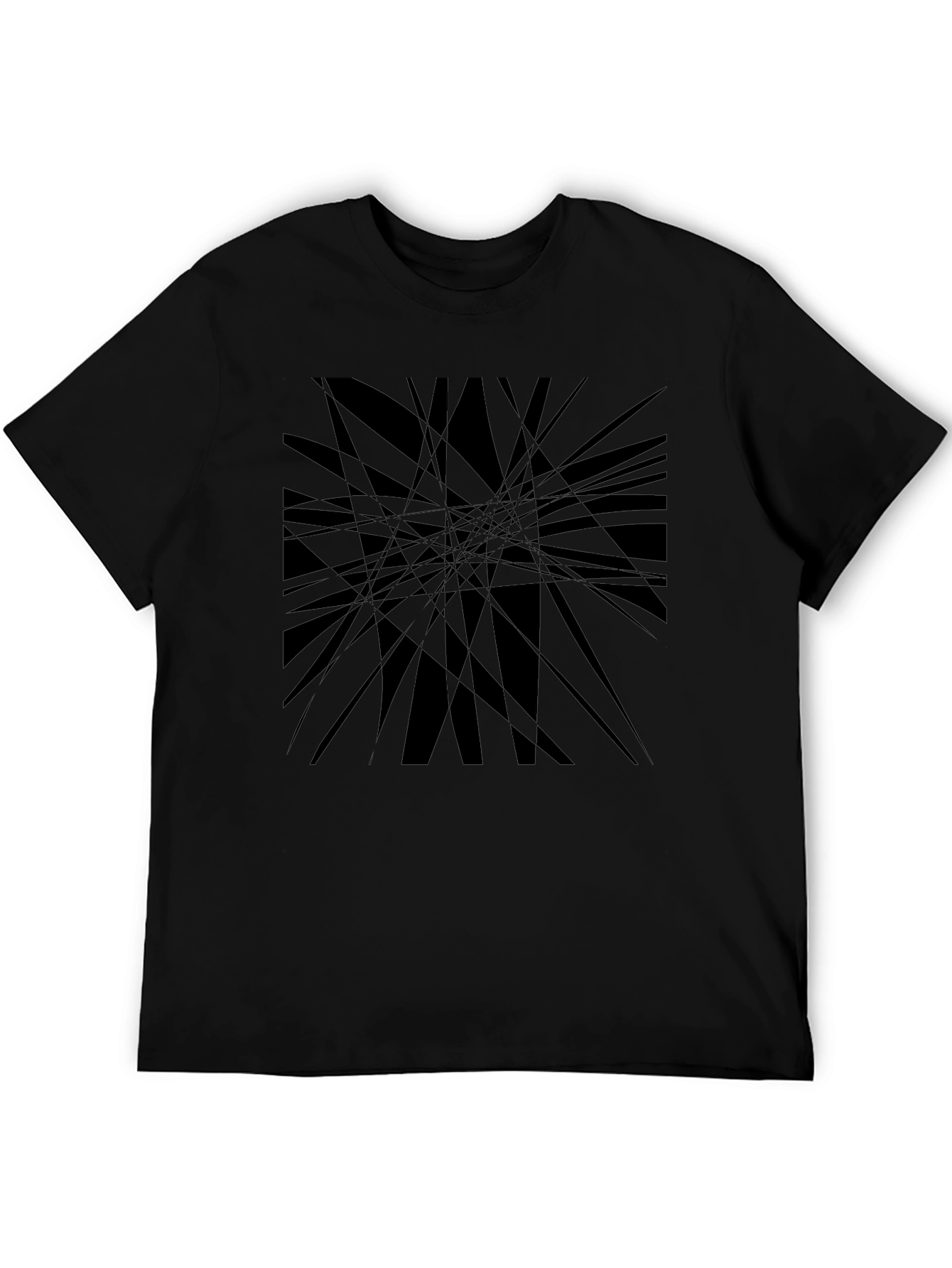 Abstract Geometric Black Graphic T-Shirt