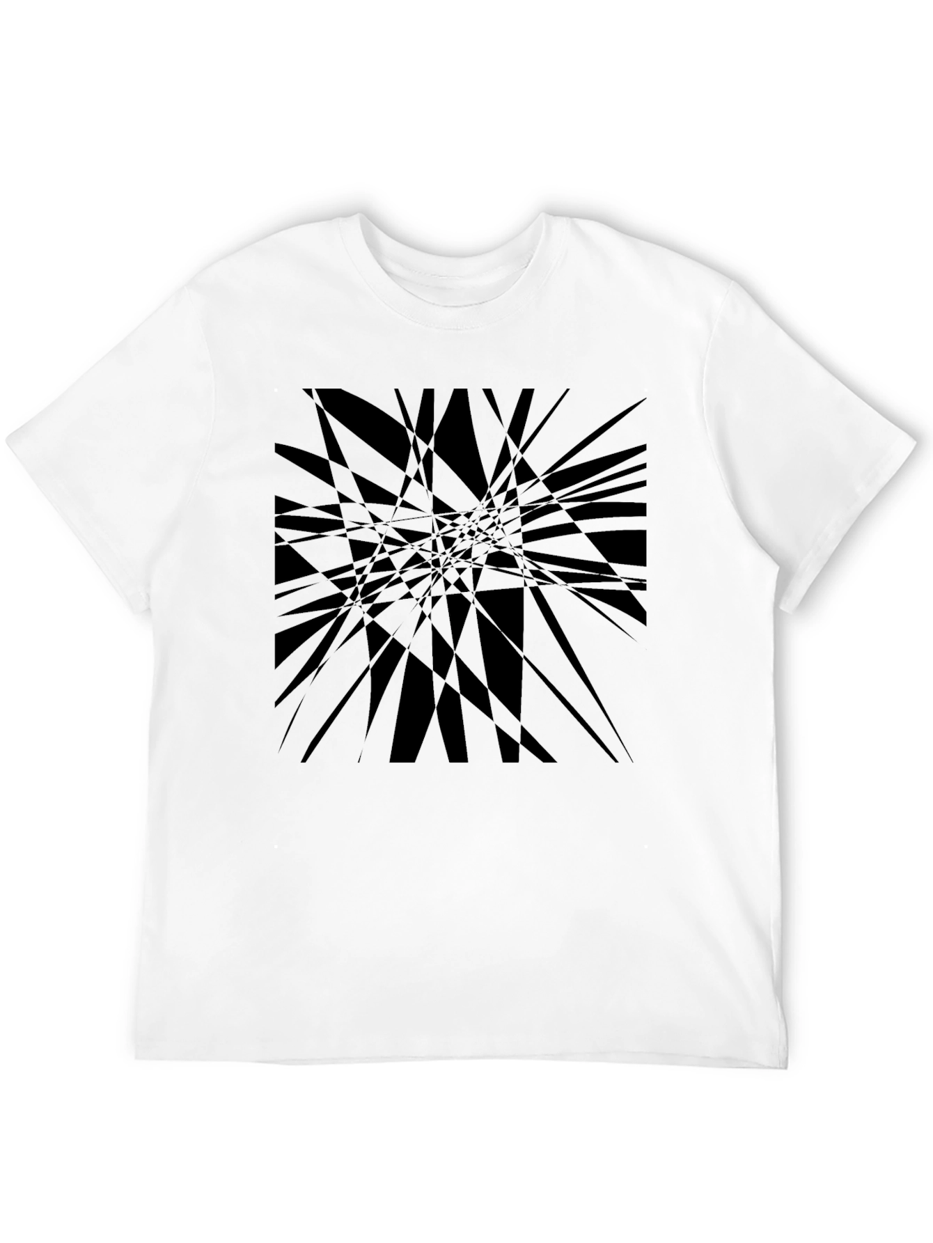 Abstract Geometric Black Graphic T-Shirt