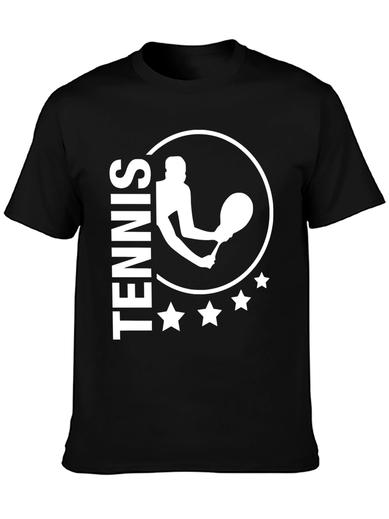 Tennis Player Graphic T-Shirt - Black