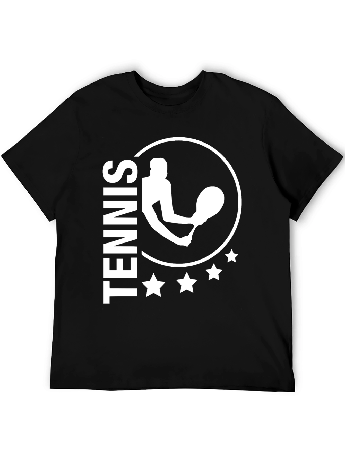 Tennis Player Graphic T-Shirt - Black