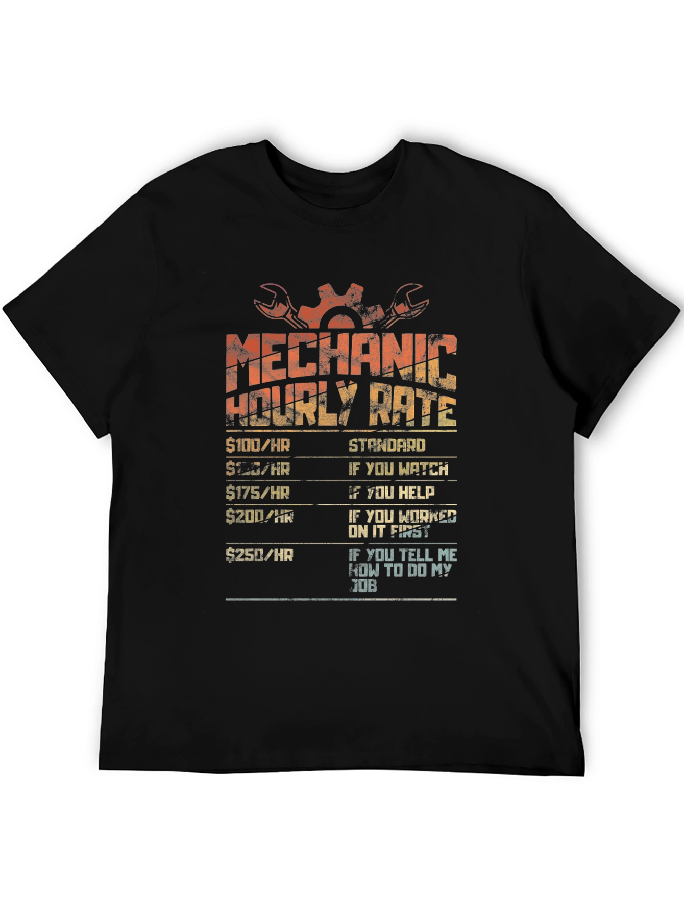 Mechanic Hourly Rate Graphic Tee