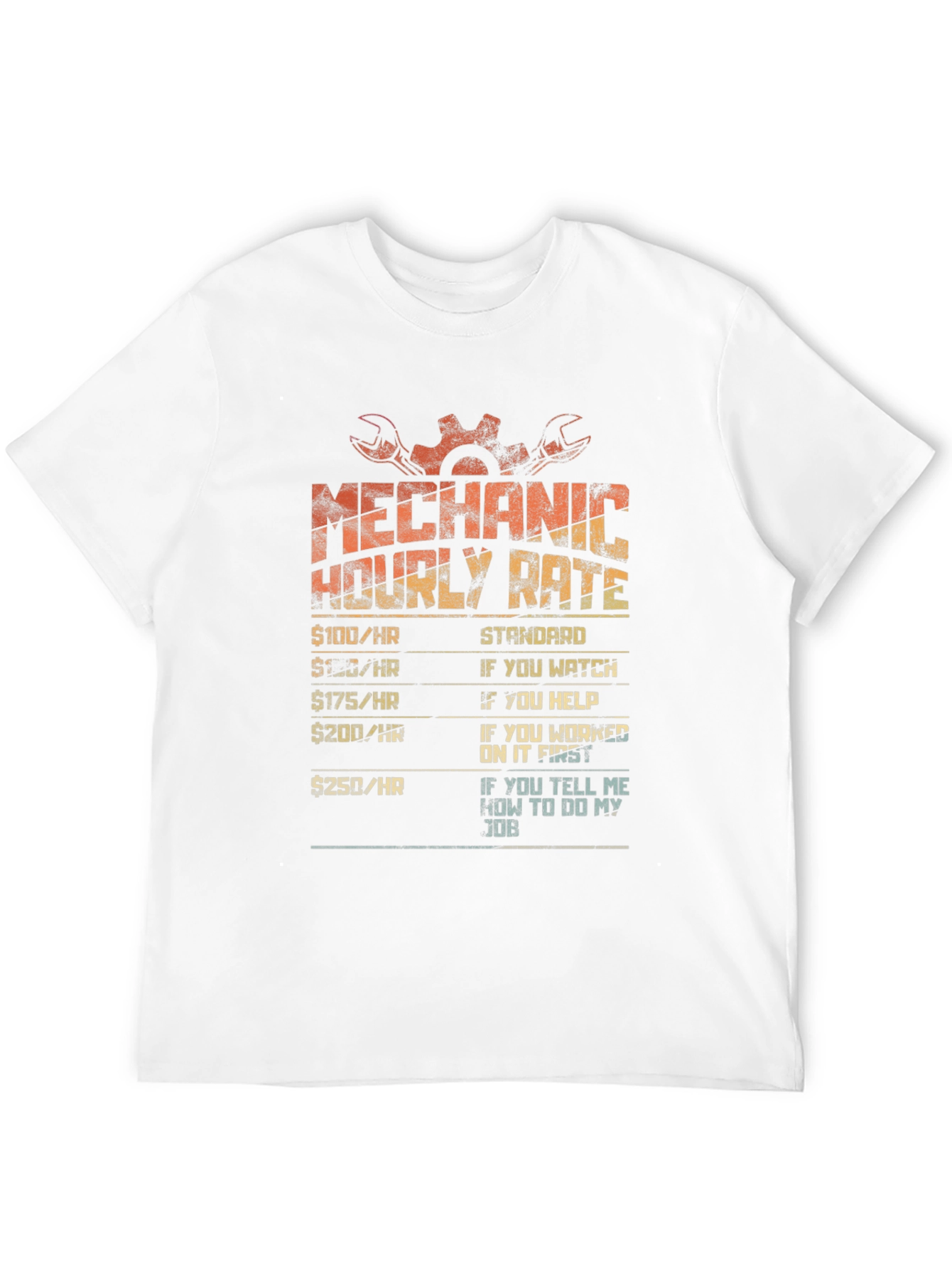 Mechanic Hourly Rate Graphic Tee