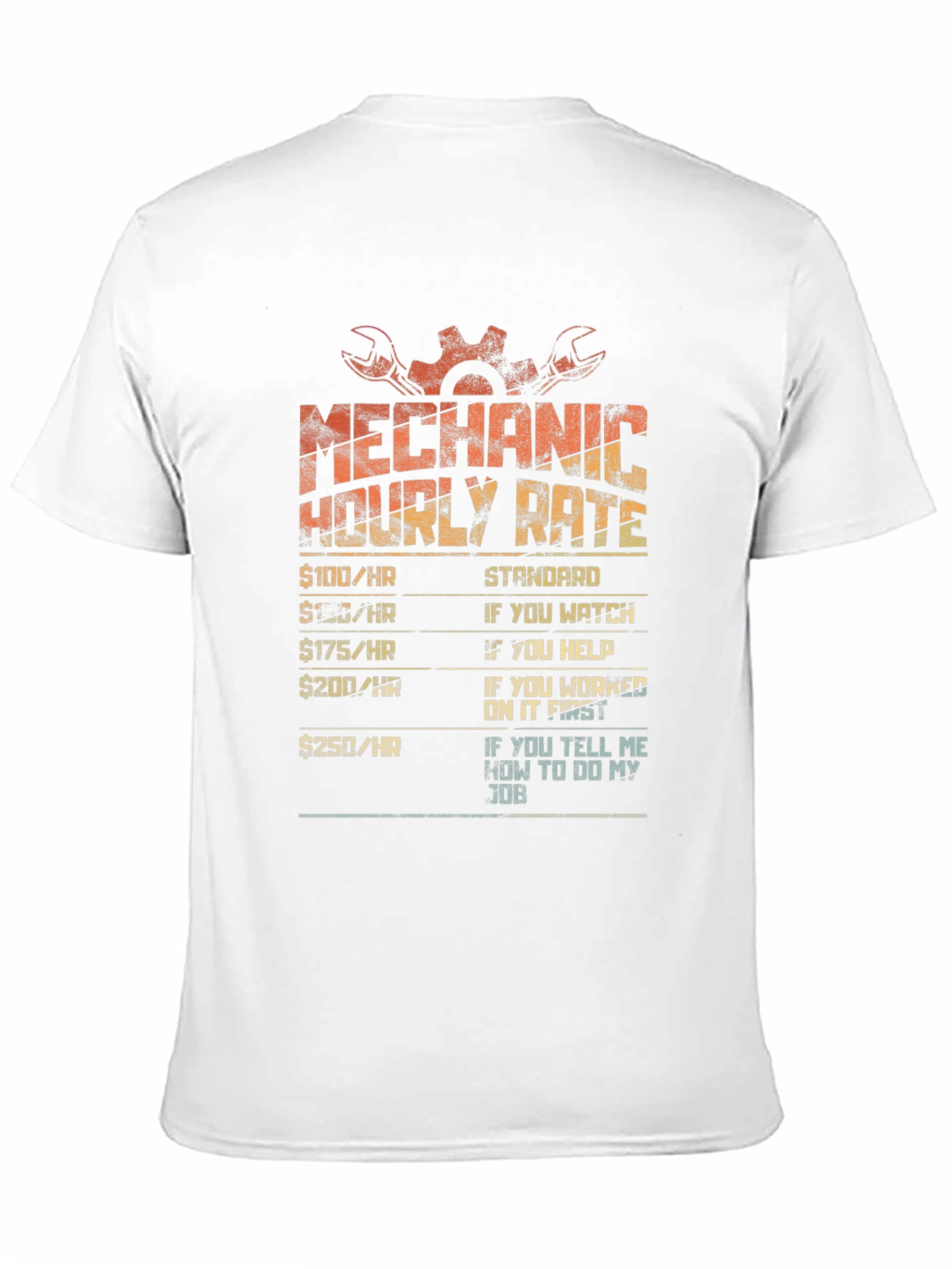 Mechanic Hourly Rate Graphic Tee