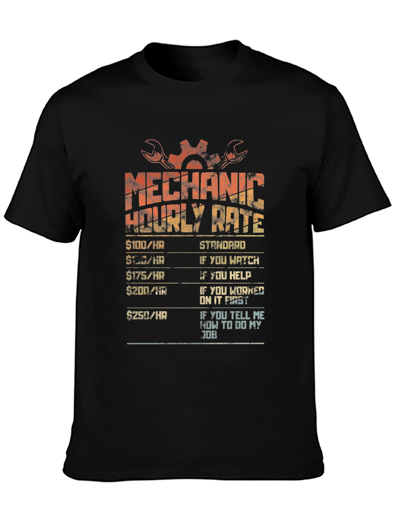 Mechanic Hourly Rate Graphic Tee
