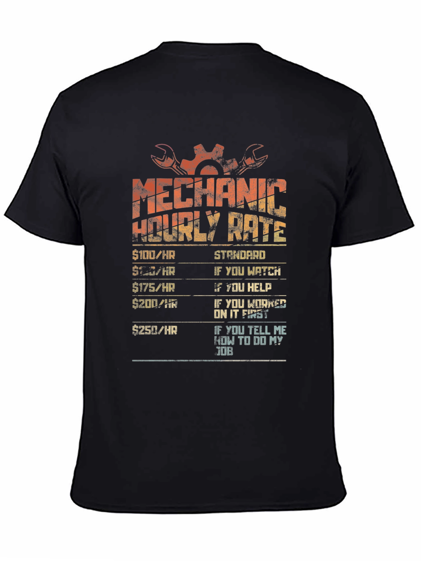 Mechanic Hourly Rate Graphic Tee