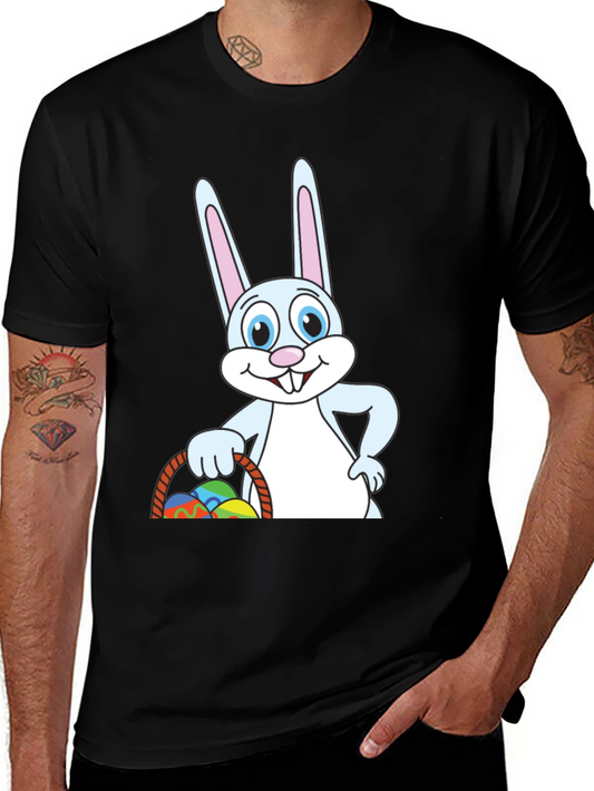 Easter Bunny T-Shirt - Cute Cartoon Rabbit Basket Eggs