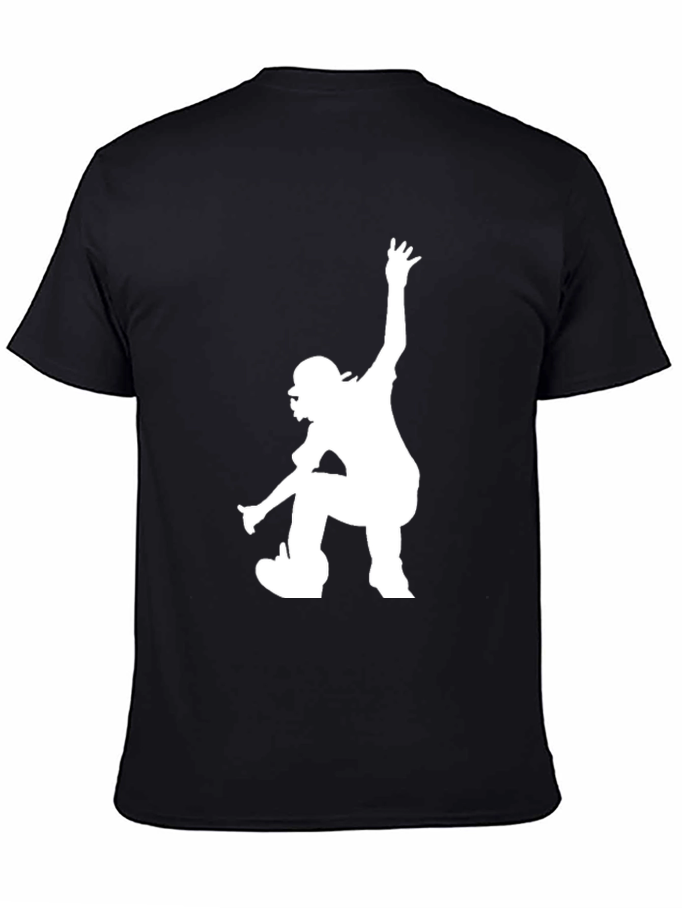 Cool Skater Graphic Black Tee - Casual Style