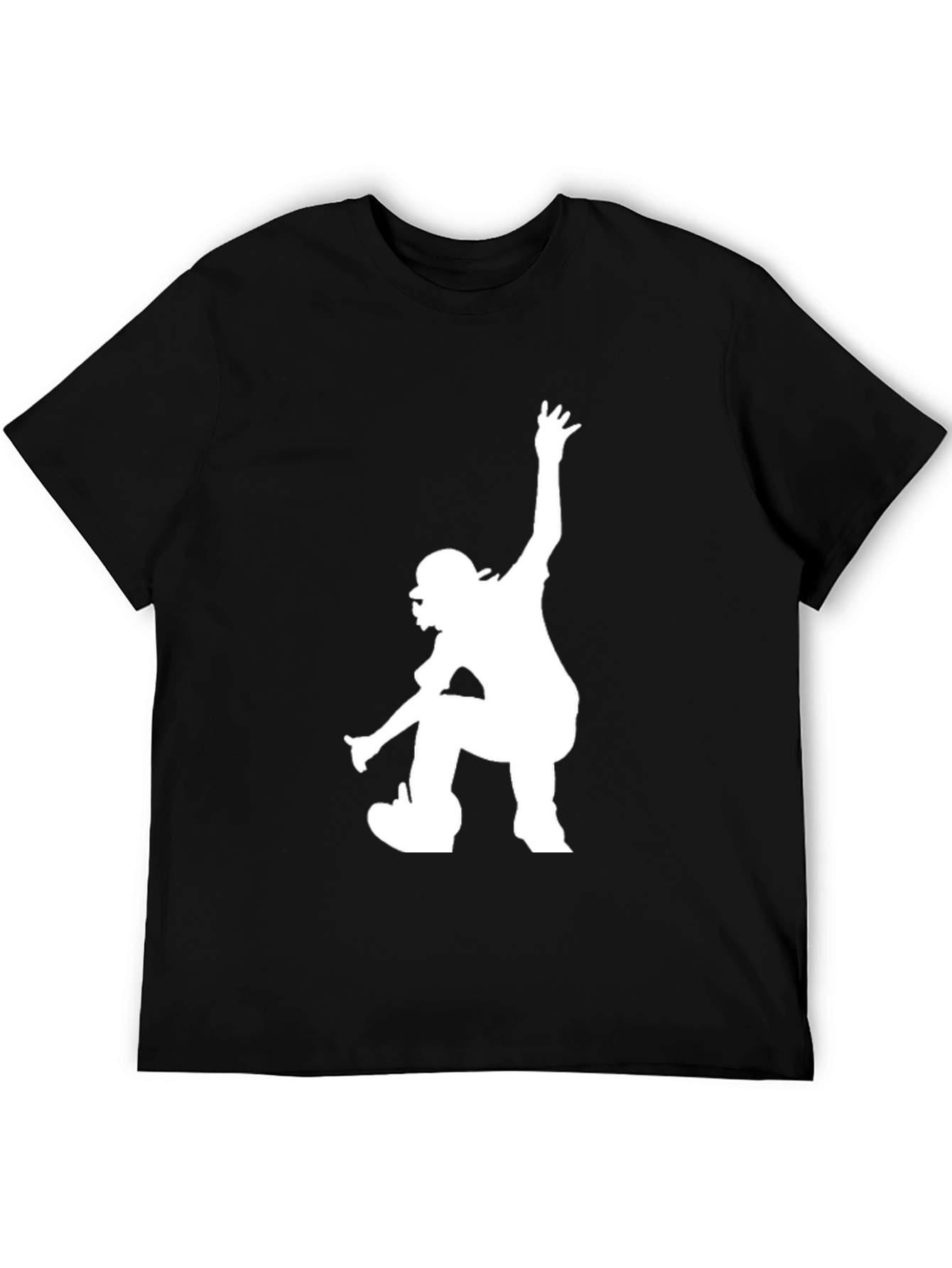 Cool Skater Graphic Black Tee - Casual Style