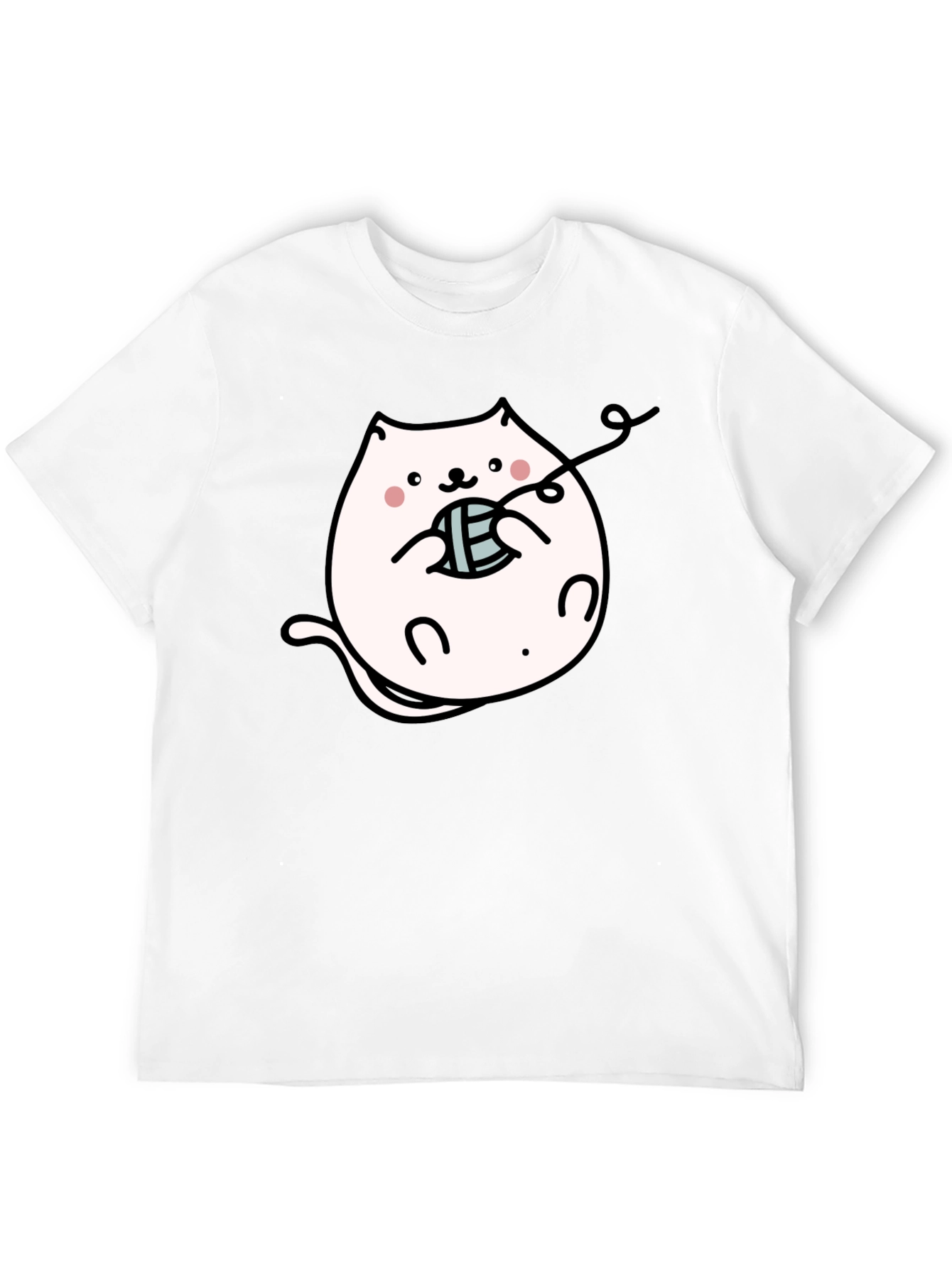 Cute Kitten Yarn Black T-Shirt