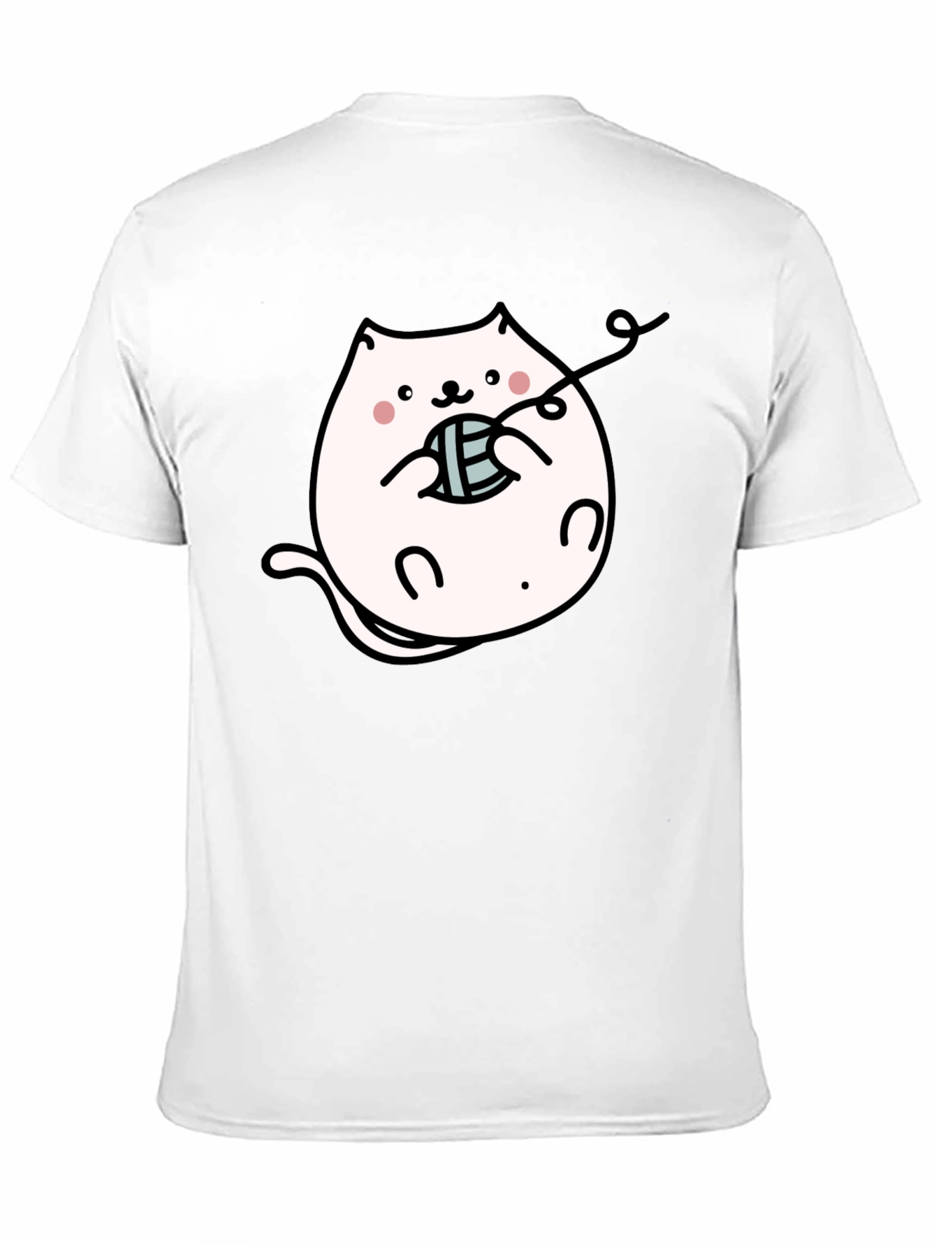 Cute Kitten Yarn Black T-Shirt