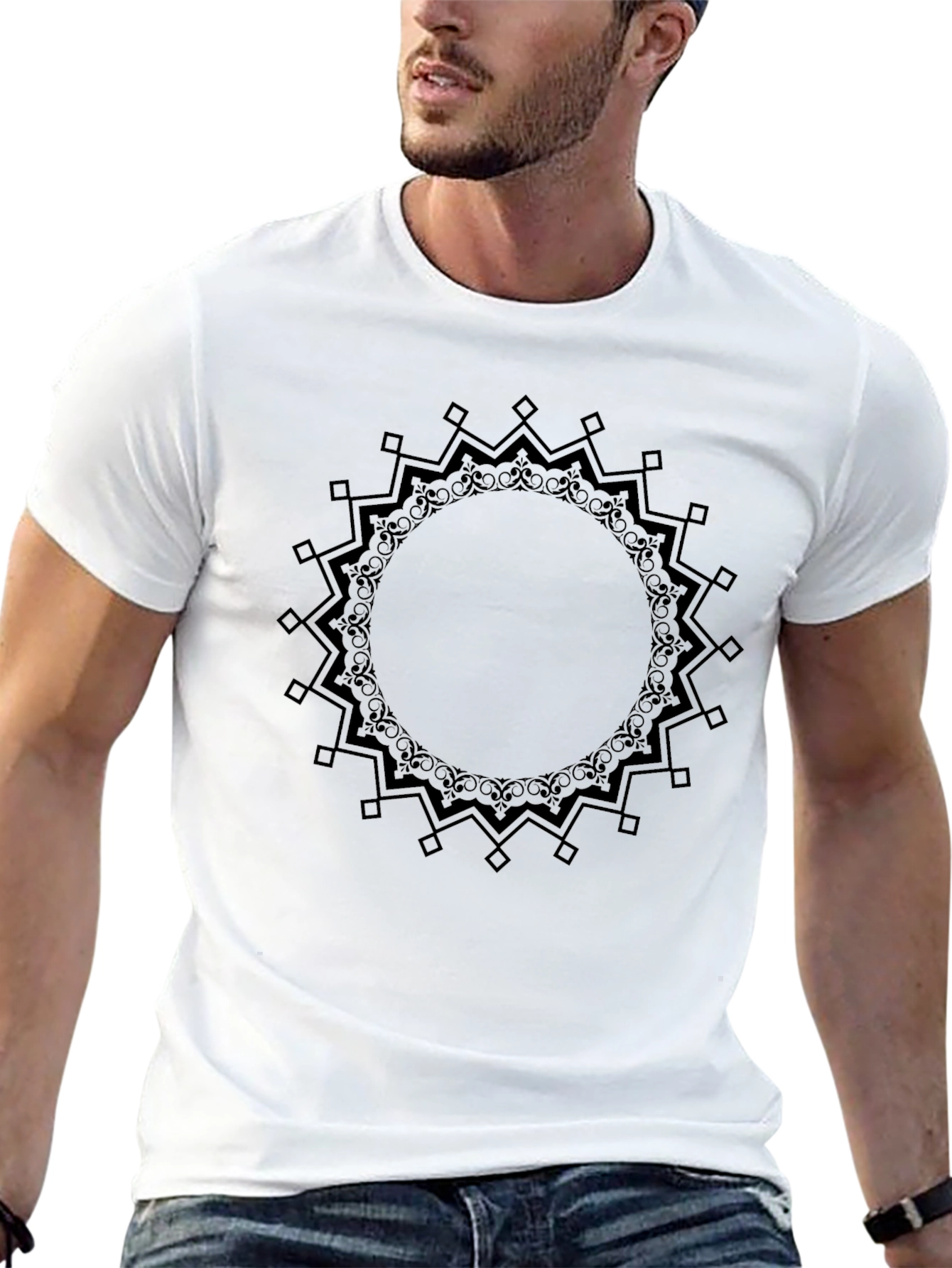 Elegant Black Mandala Graphic Tee