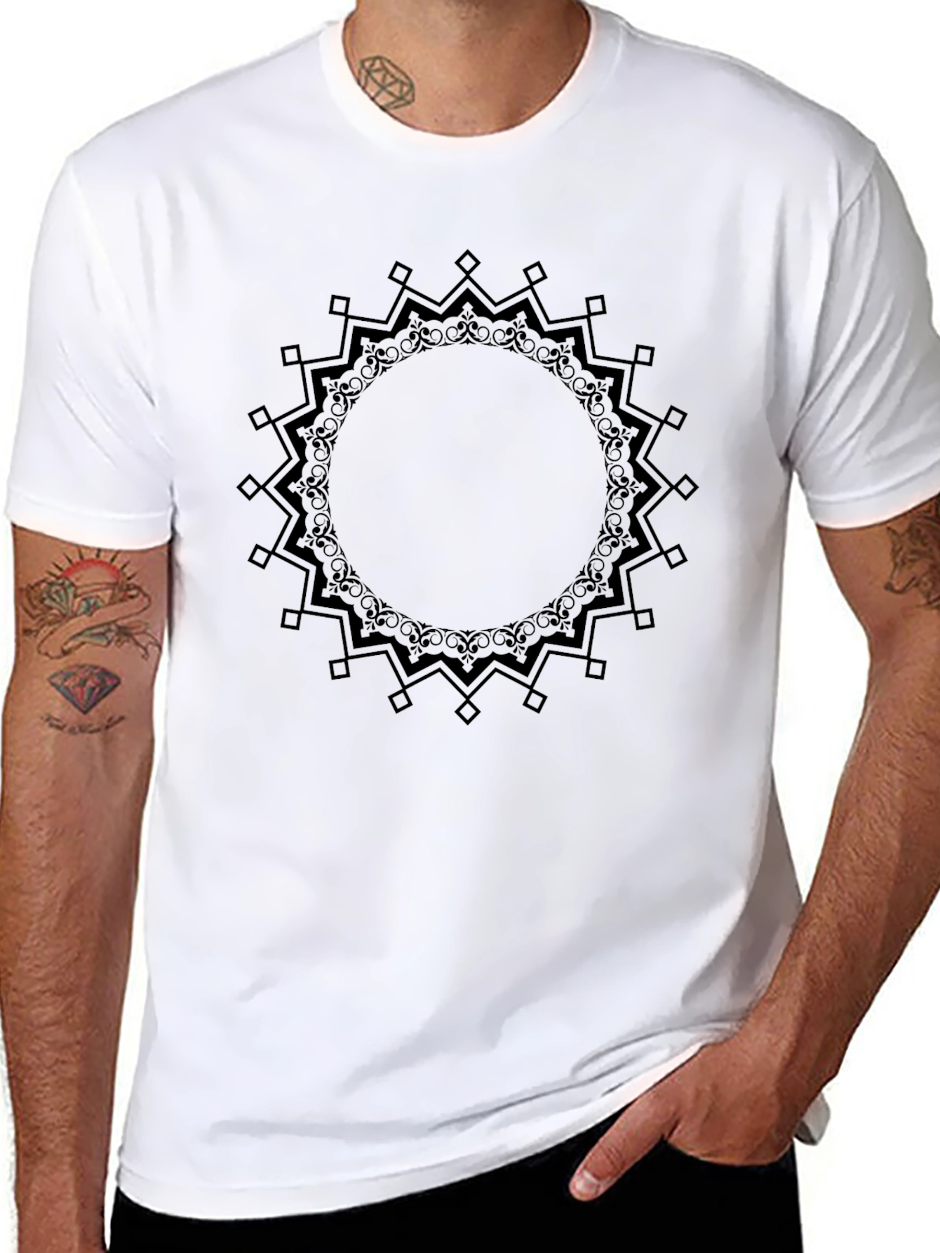 Elegant Black Mandala Graphic Tee