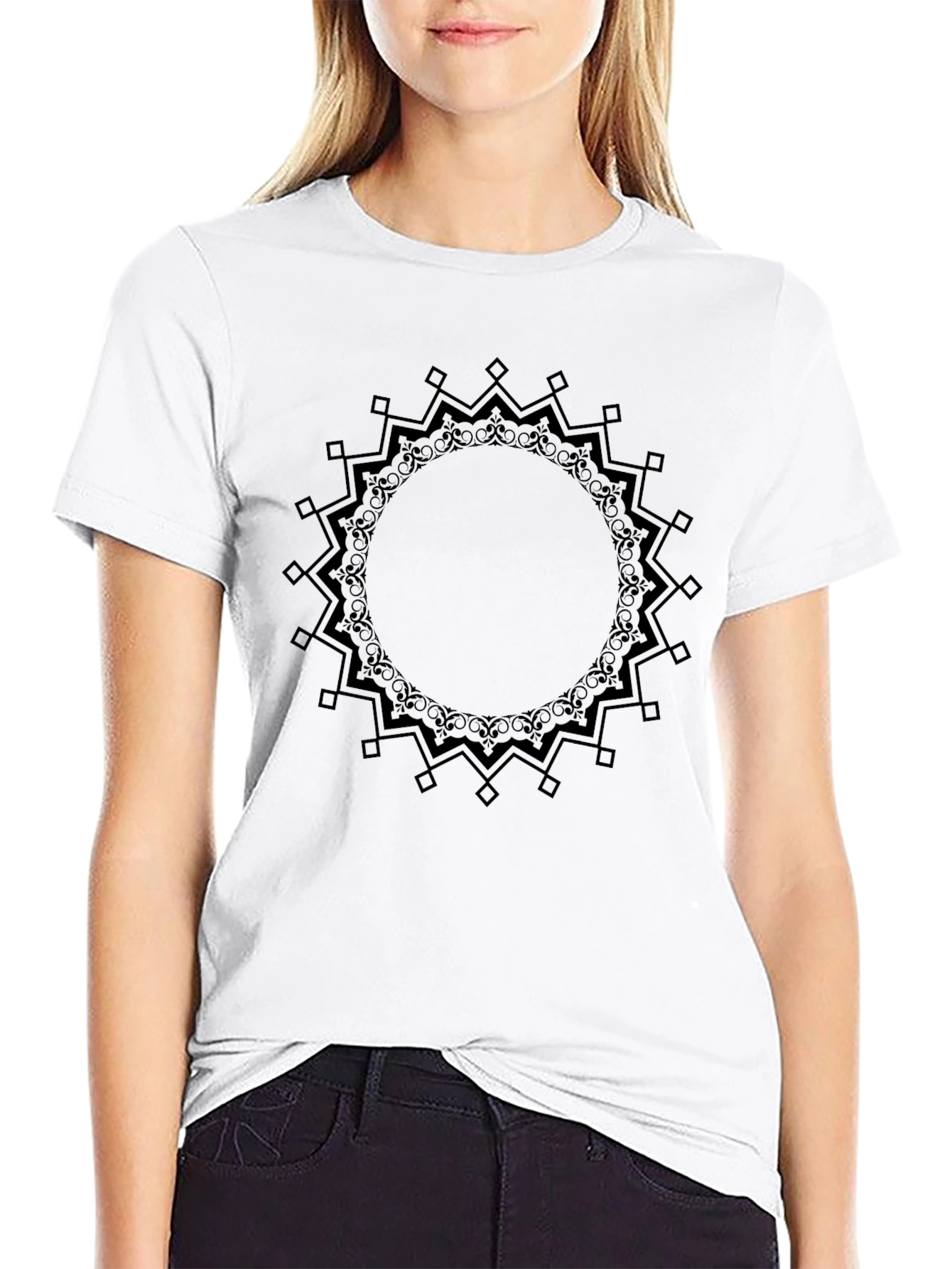 Elegant Black Mandala Graphic Tee