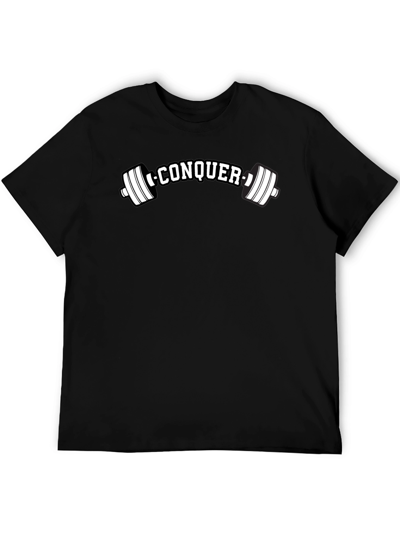 Conquer Black Graphic Tee - Fitness Apparel