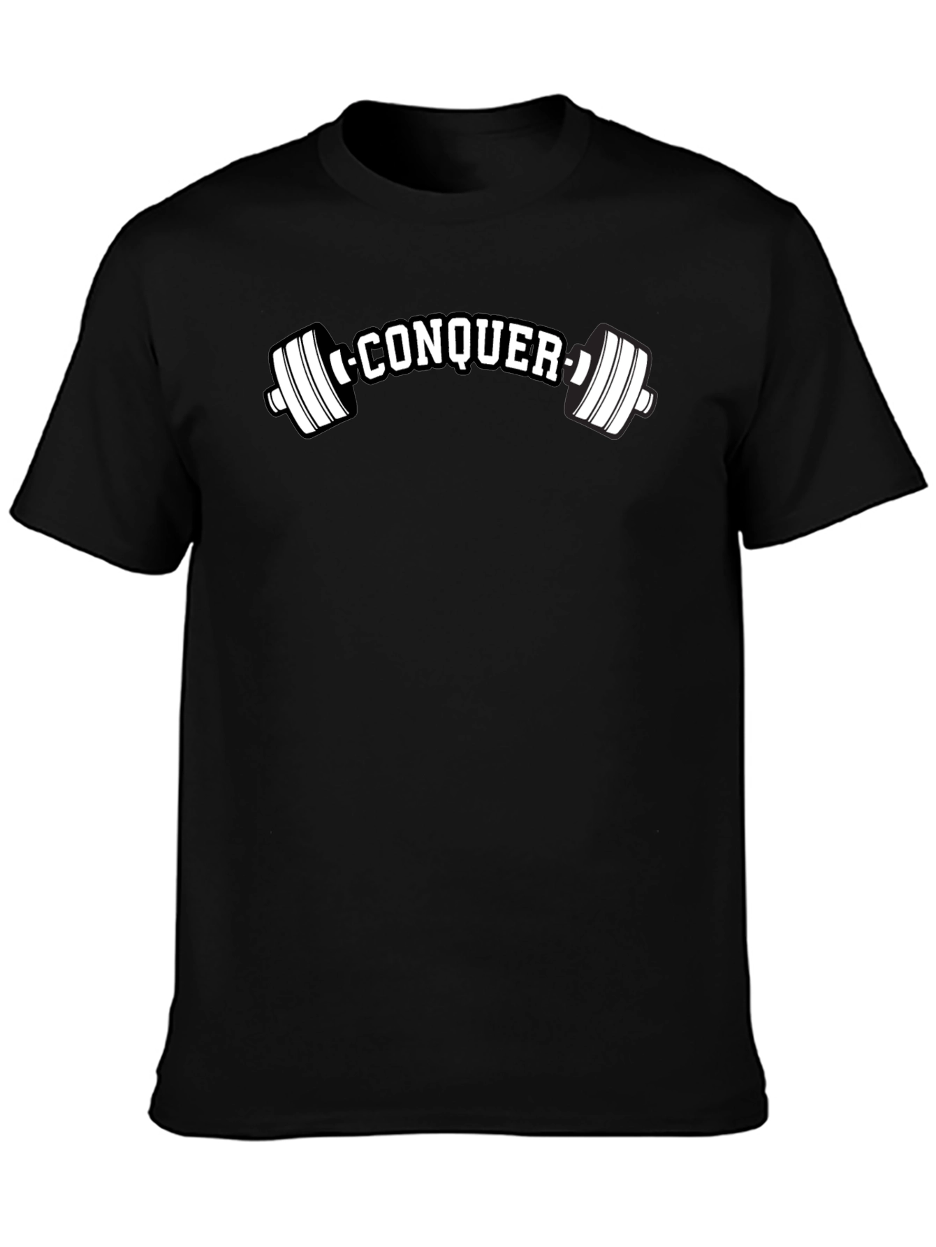 Conquer Black Graphic Tee - Fitness Apparel