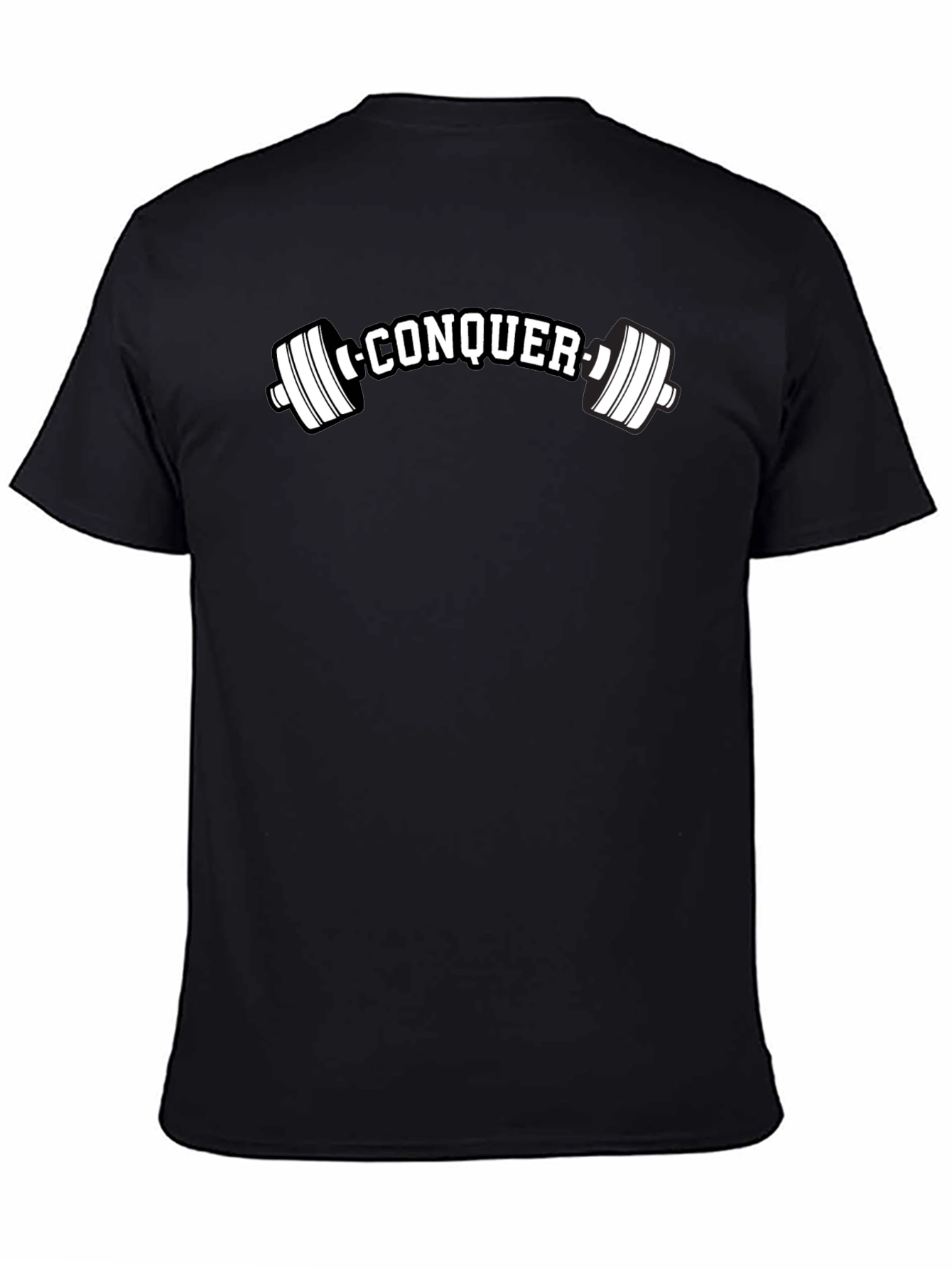 Conquer Black Graphic Tee - Fitness Apparel