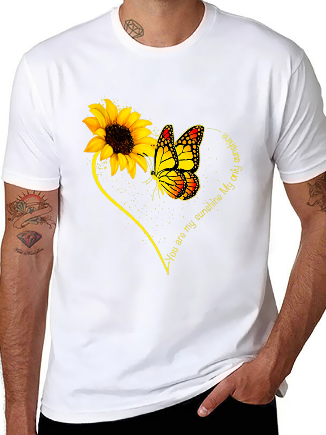 Sunflower & Butterfly T-Shirt - You Are My Sunshine