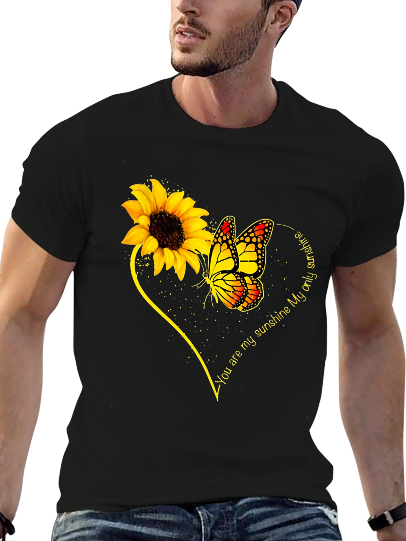 Sunflower & Butterfly T-Shirt - You Are My Sunshine
