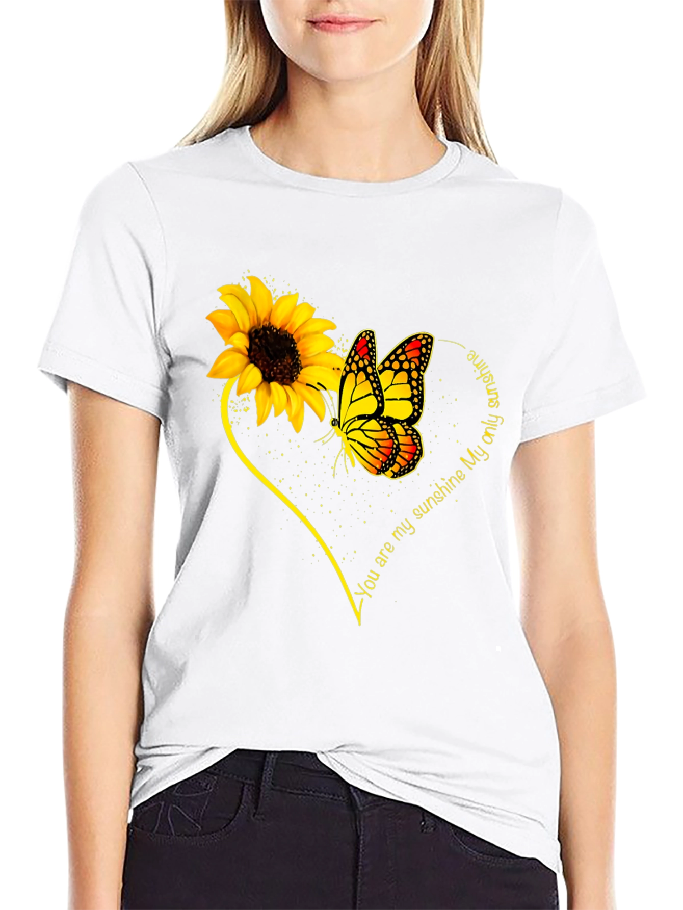 Sunflower & Butterfly T-Shirt - You Are My Sunshine