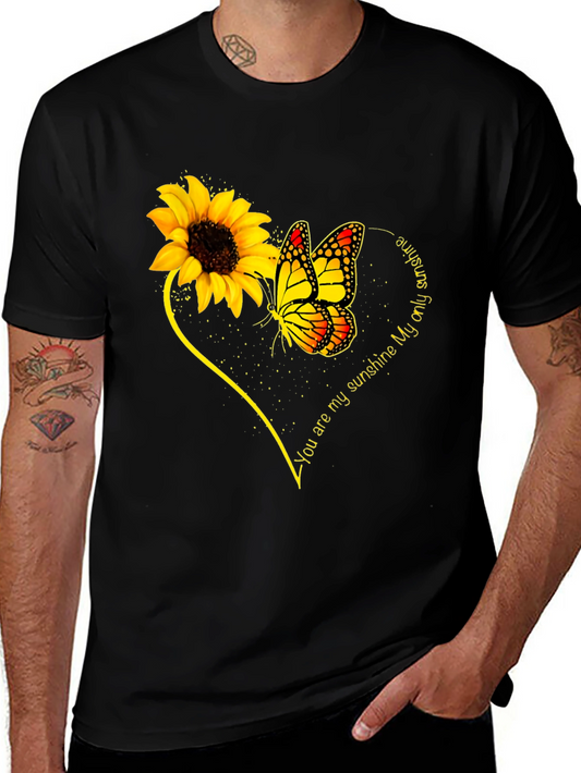 Sunflower & Butterfly T-Shirt - You Are My Sunshine