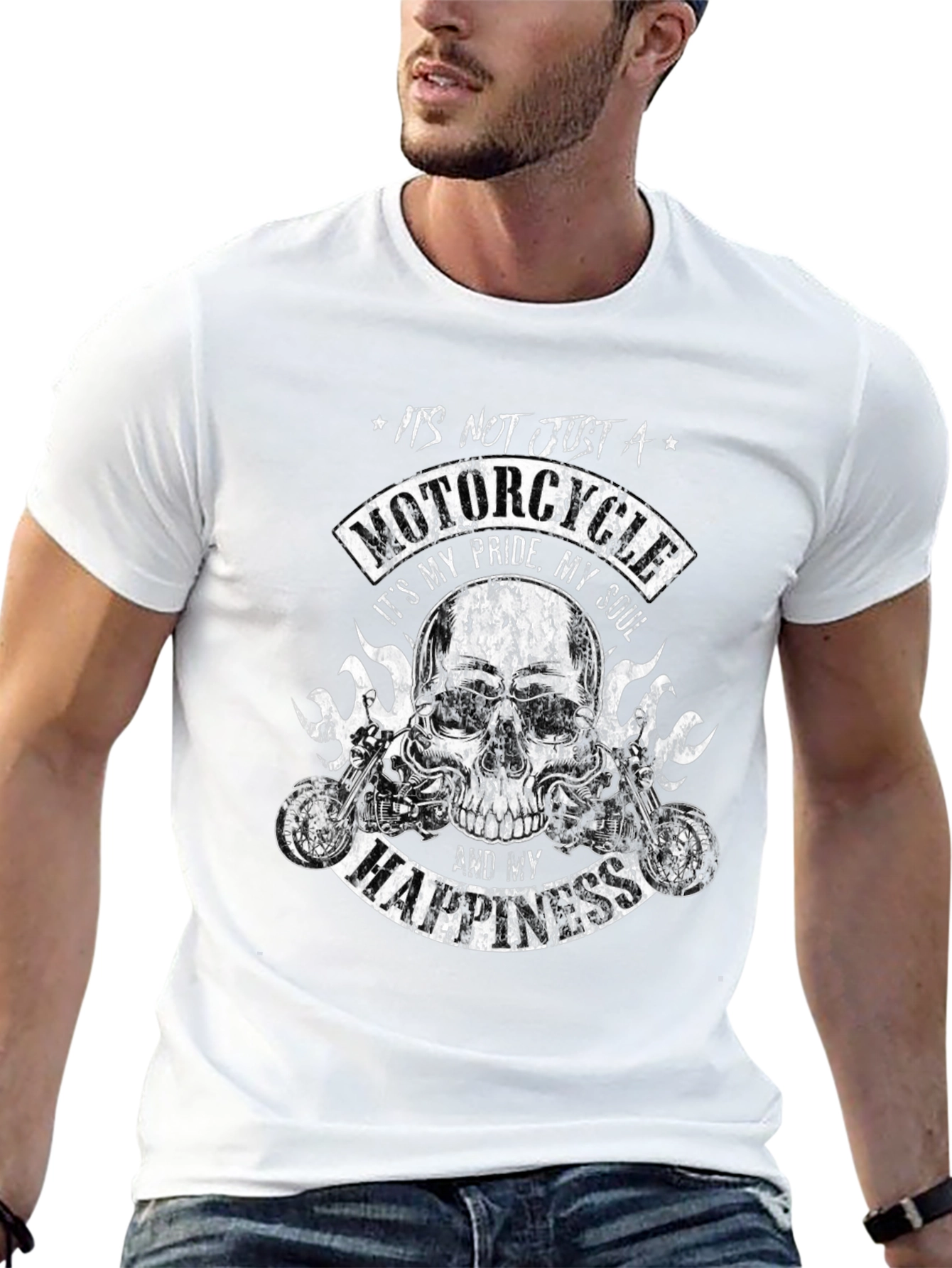 Motorcycle Pride T-Shirt - Skull Biker Tee