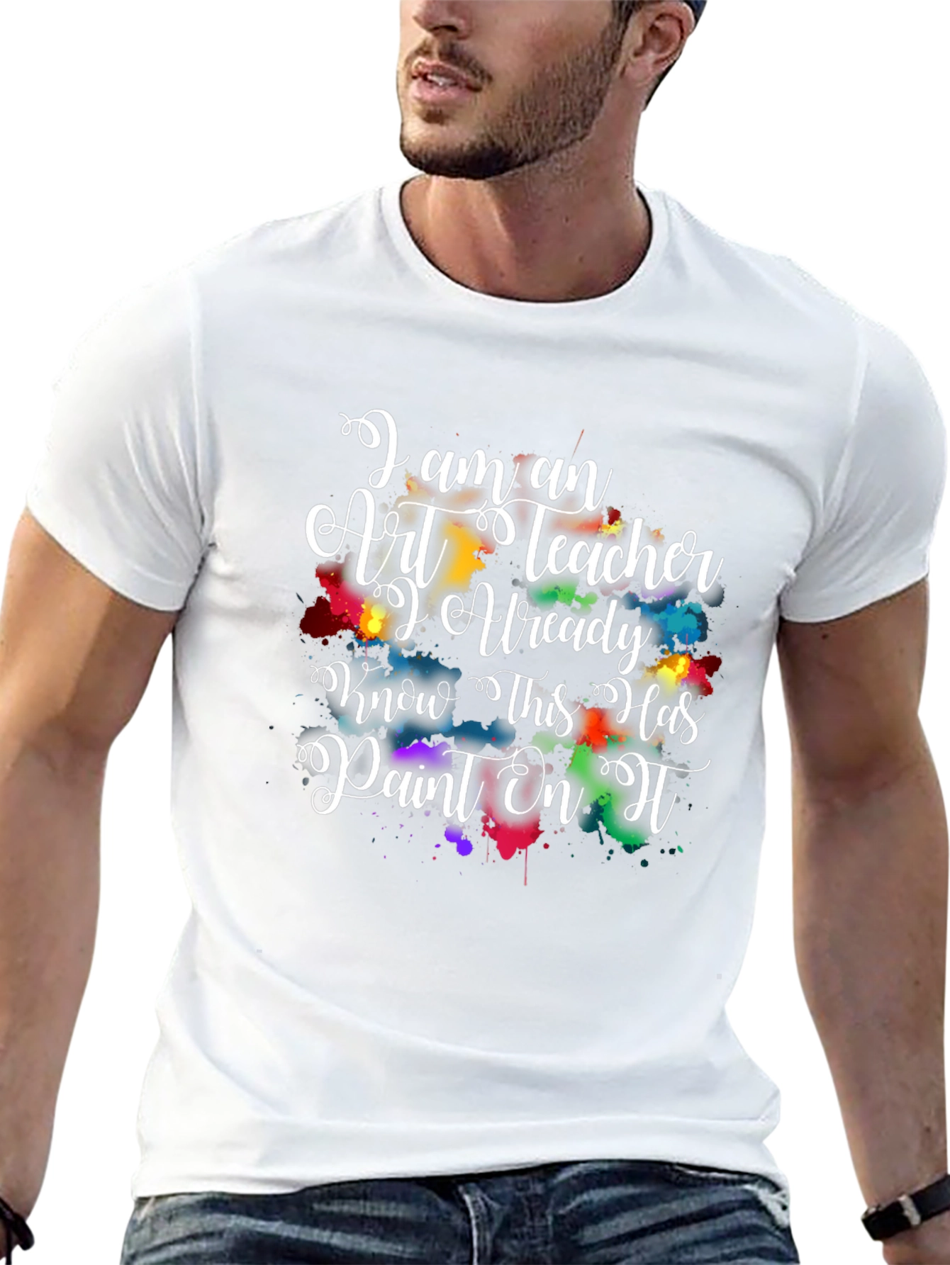 Art Teacher Paint Splatter Graphic Tee