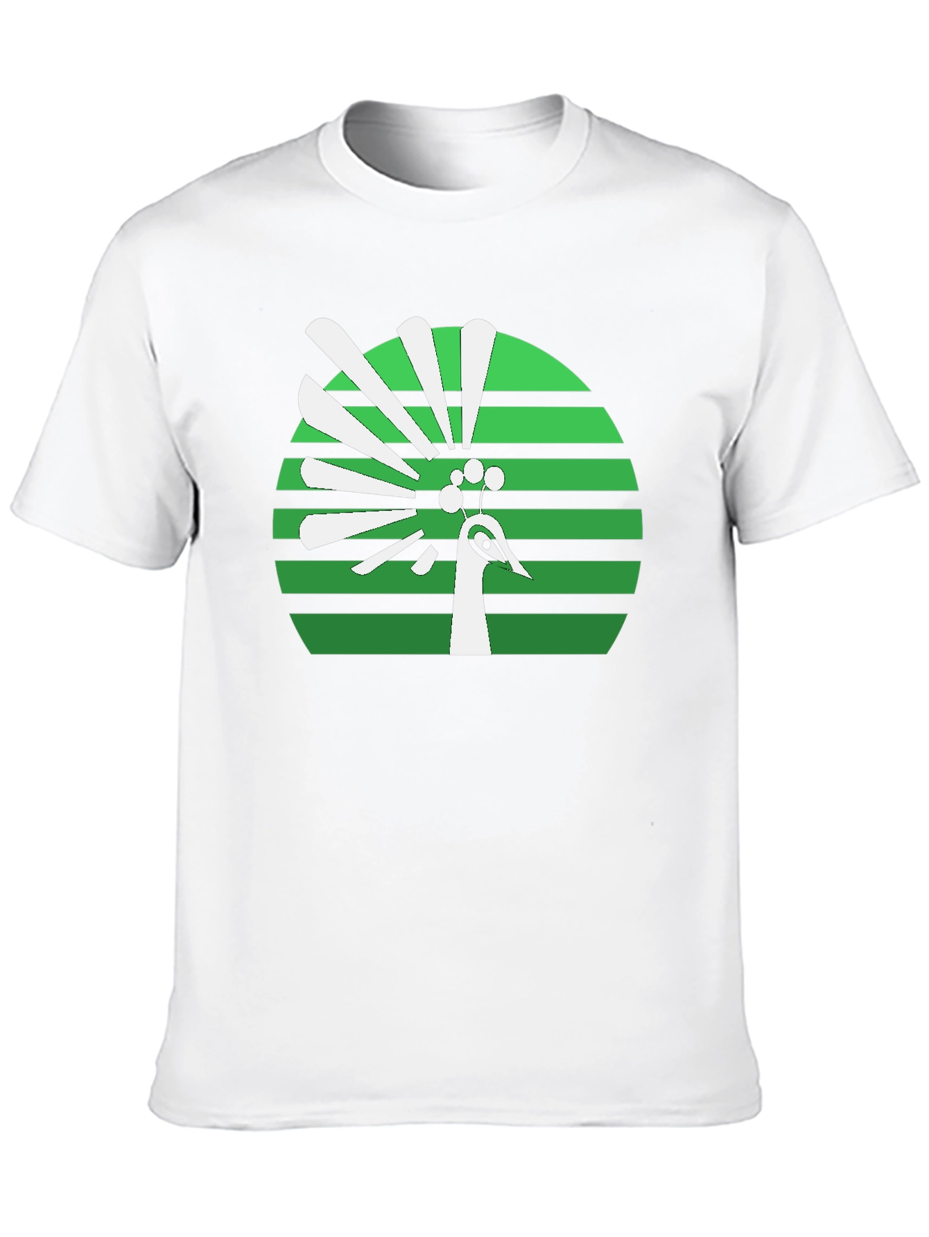 Peacock Graphic Tee - Retro Green Design