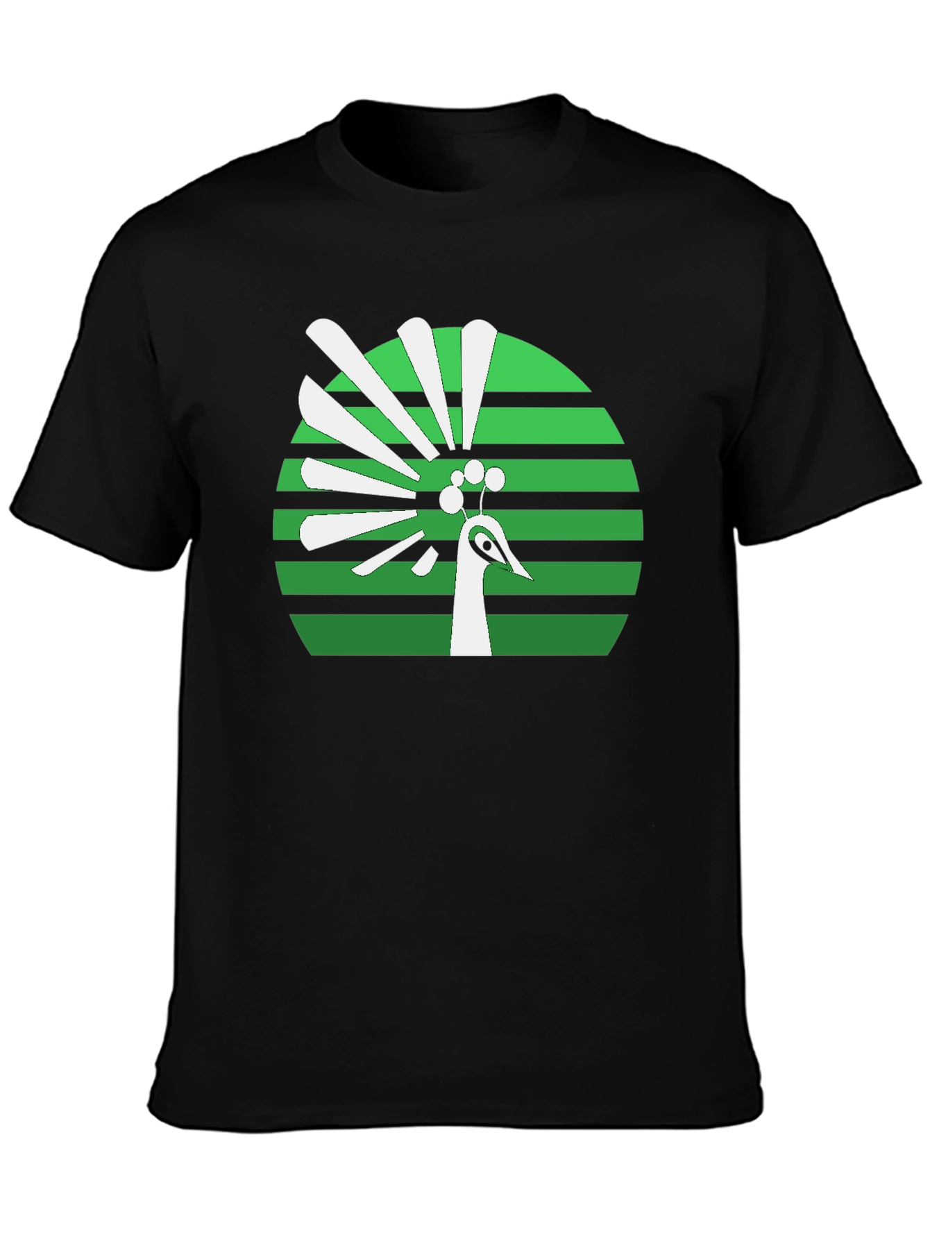 Peacock Graphic Tee - Retro Green Design