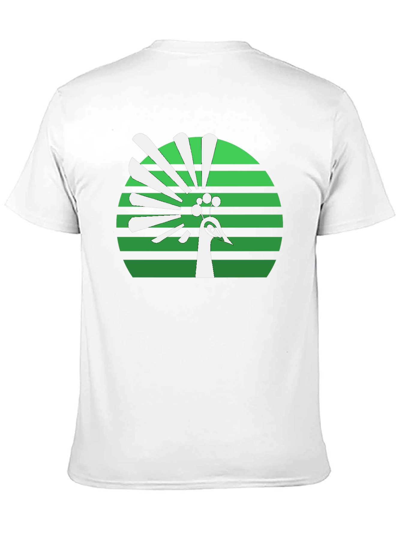 Peacock Graphic Tee - Retro Green Design