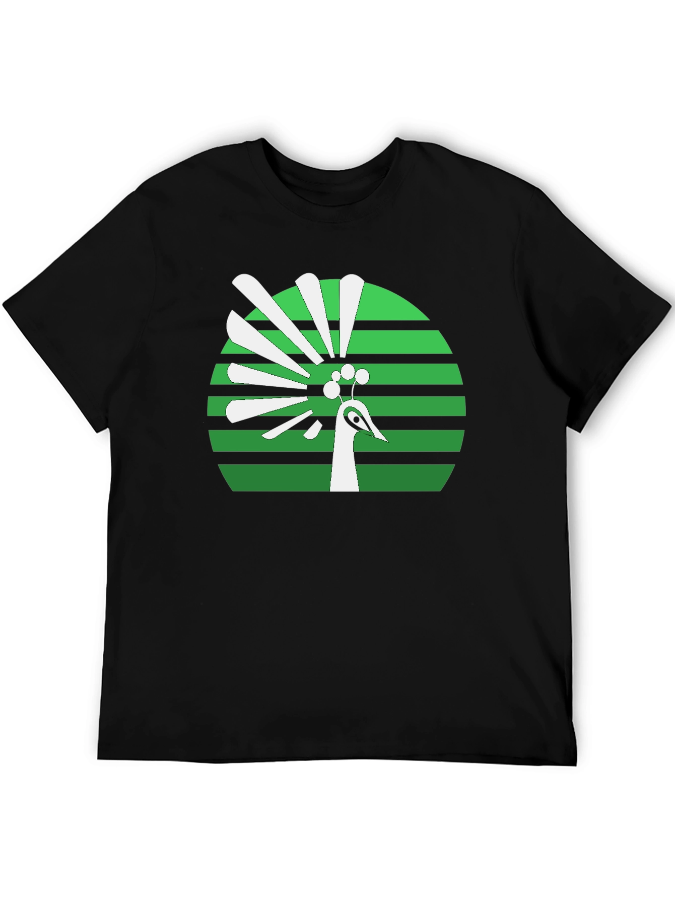 Peacock Graphic Tee - Retro Green Design