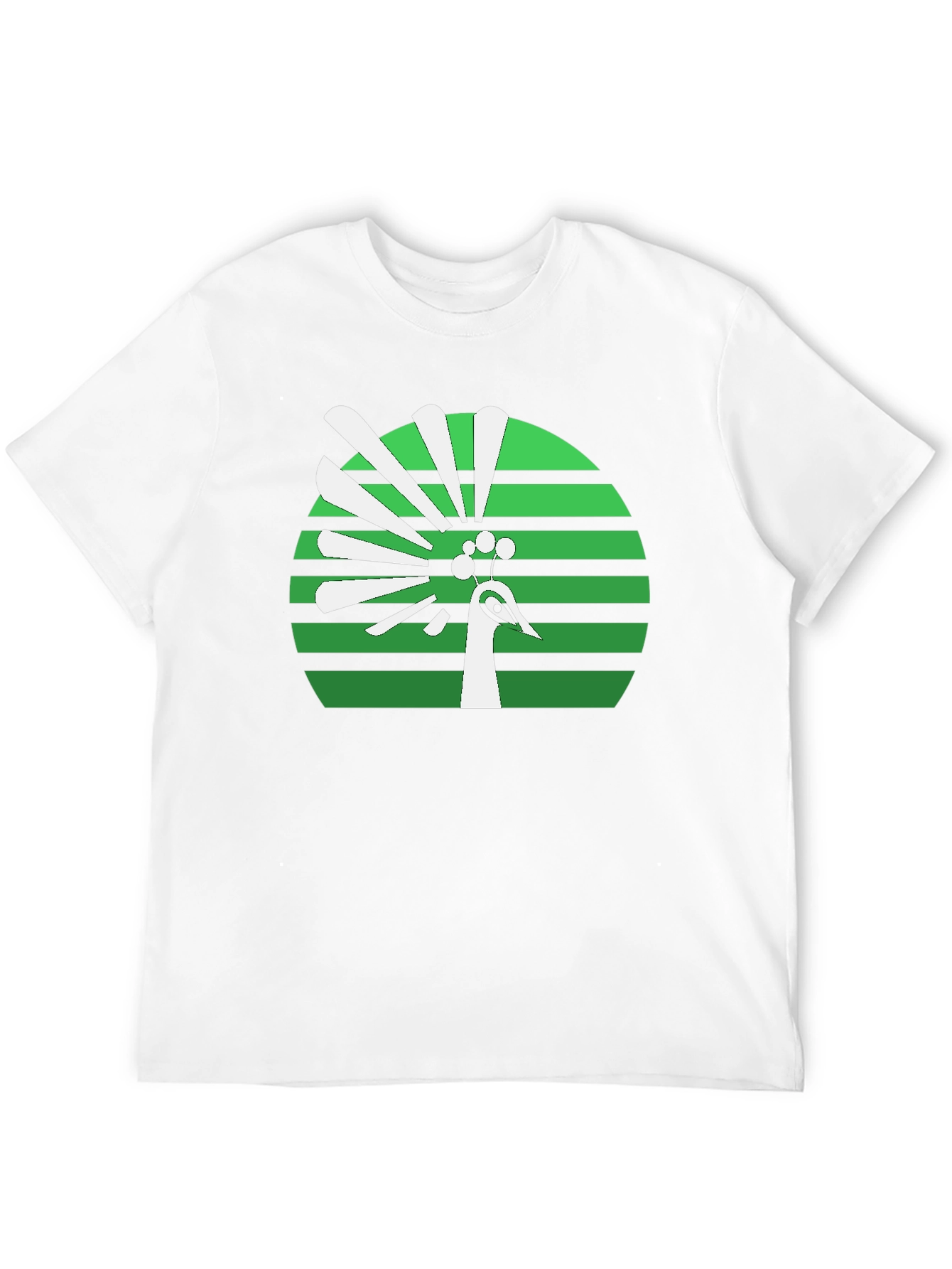 Peacock Graphic Tee - Retro Green Design