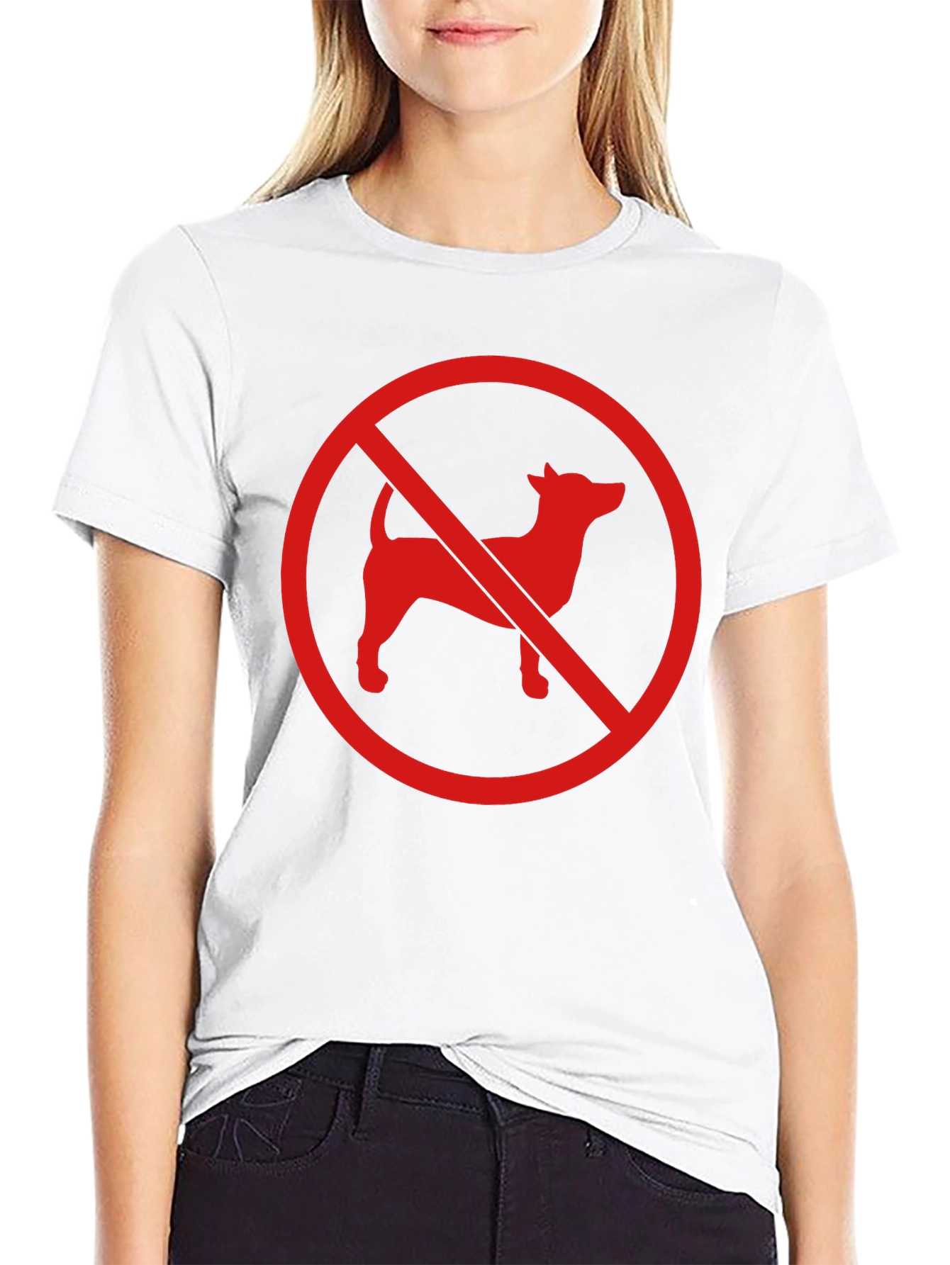 No Dogs Allowed Graphic Tee - Black Cotton Blend