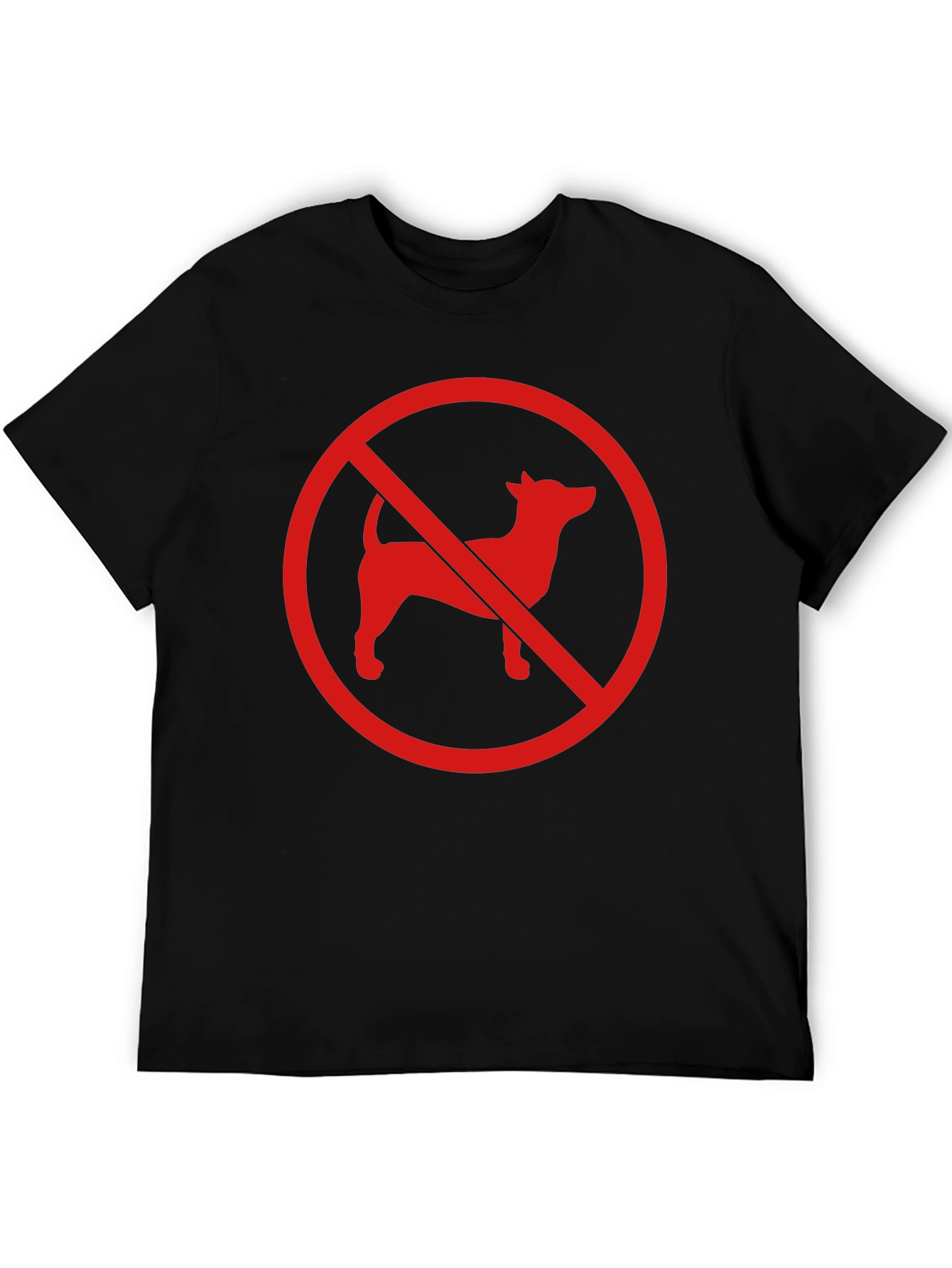 No Dogs Allowed Graphic Tee - Black Cotton Blend