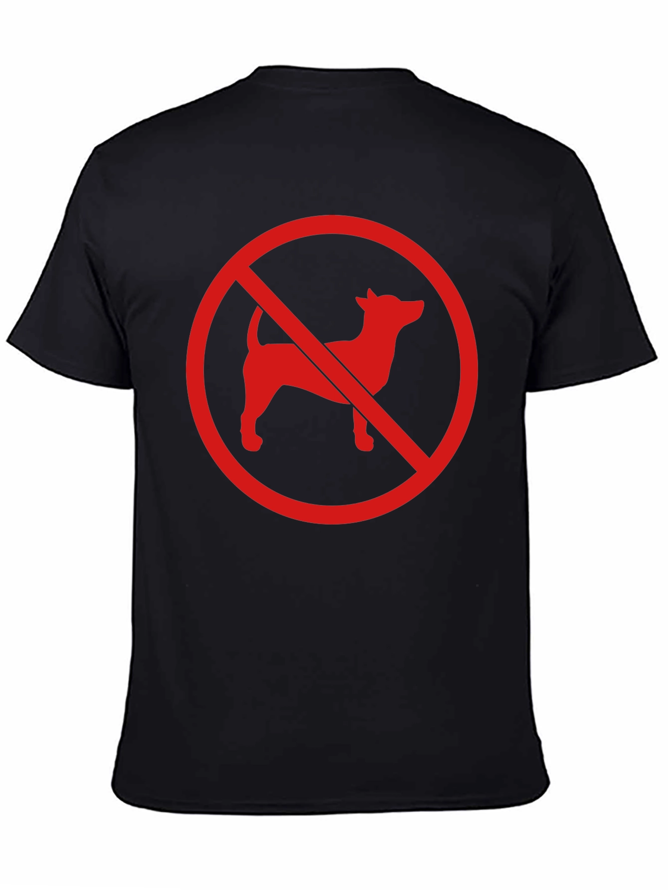No Dogs Allowed Graphic Tee - Black Cotton Blend