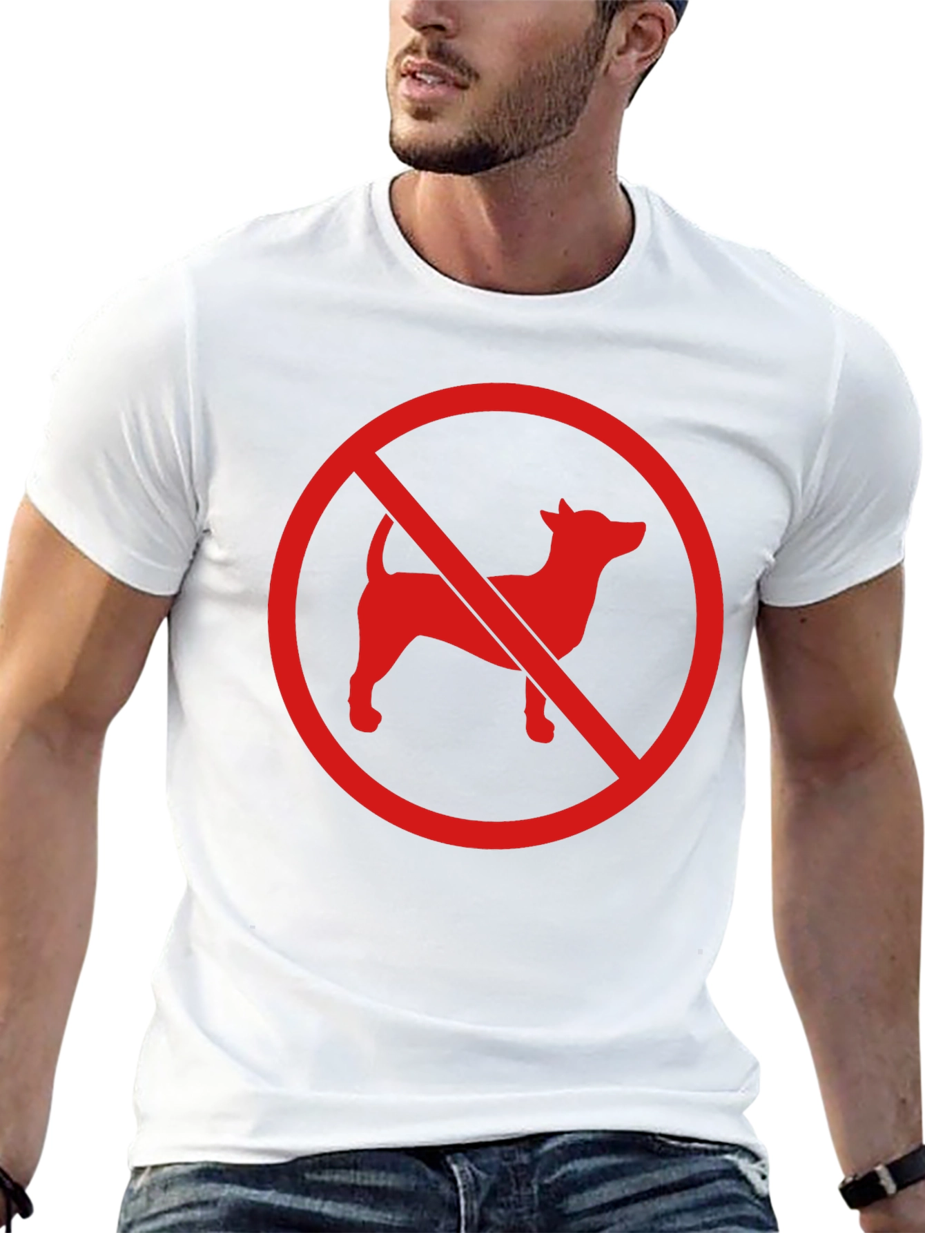 No Dogs Allowed Graphic Tee - Black Cotton Blend