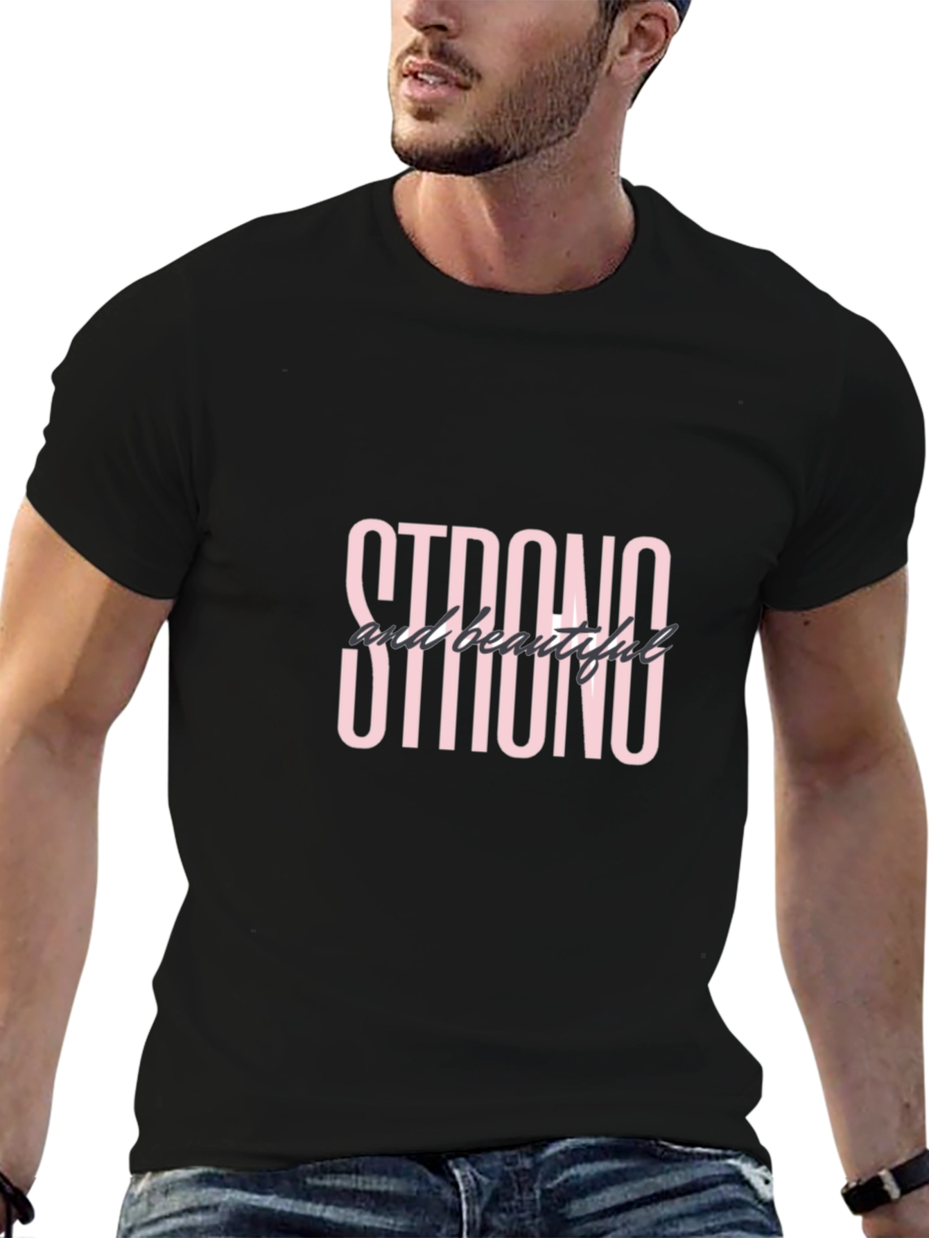 Strong and Beautiful Black Graphic T-Shirt