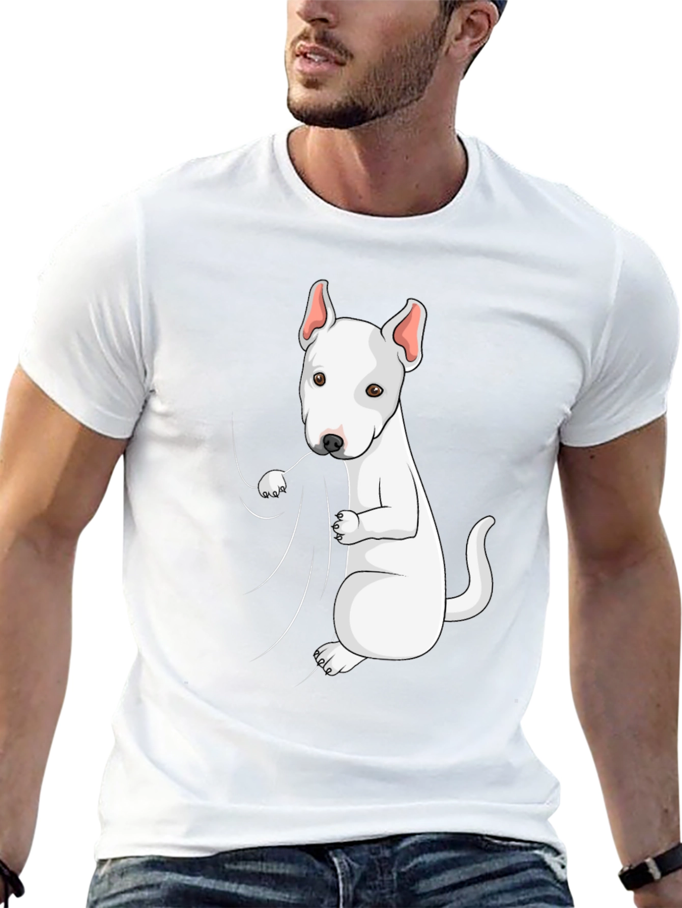 Bull Terrier Graphic Tee - Black Cotton Blend