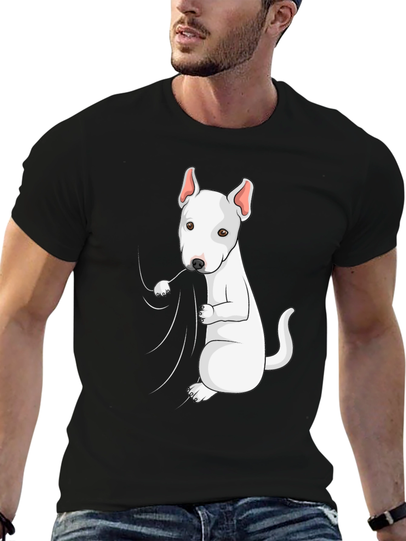 Bull Terrier Graphic Tee - Black Cotton Blend