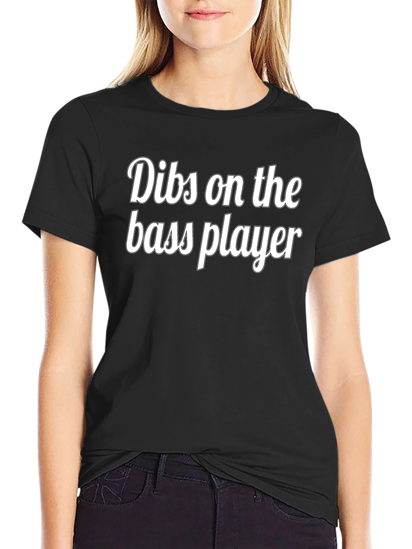 Dibs on the Bass Player Black Graphic T-Shirt