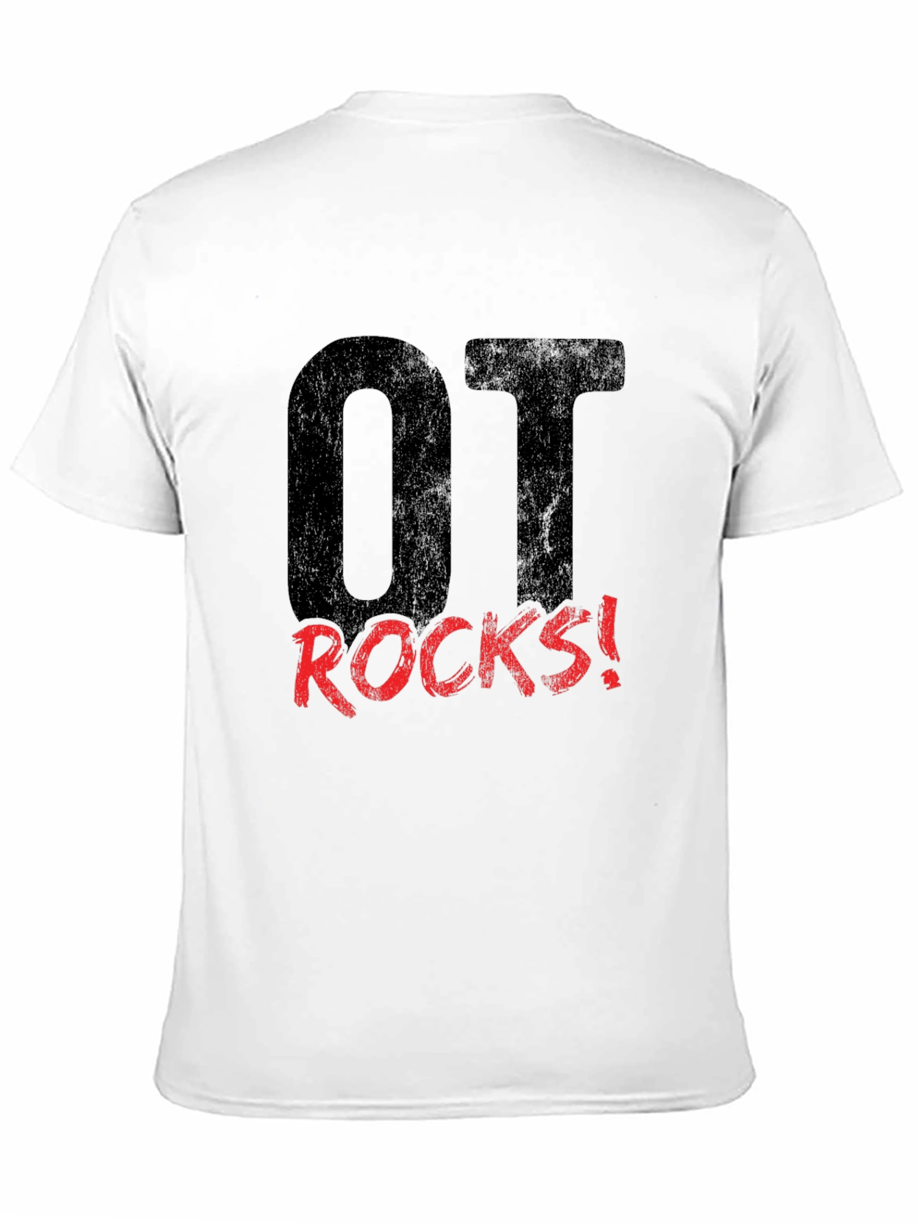 OT Rocks! Black Graphic Tee for Occupational Therapists