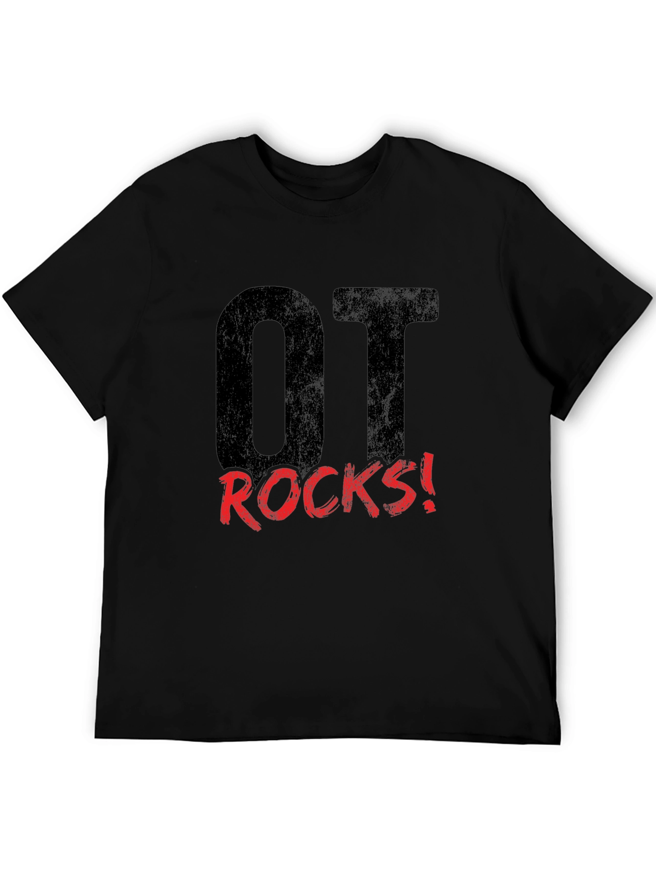 OT Rocks! Black Graphic Tee for Occupational Therapists